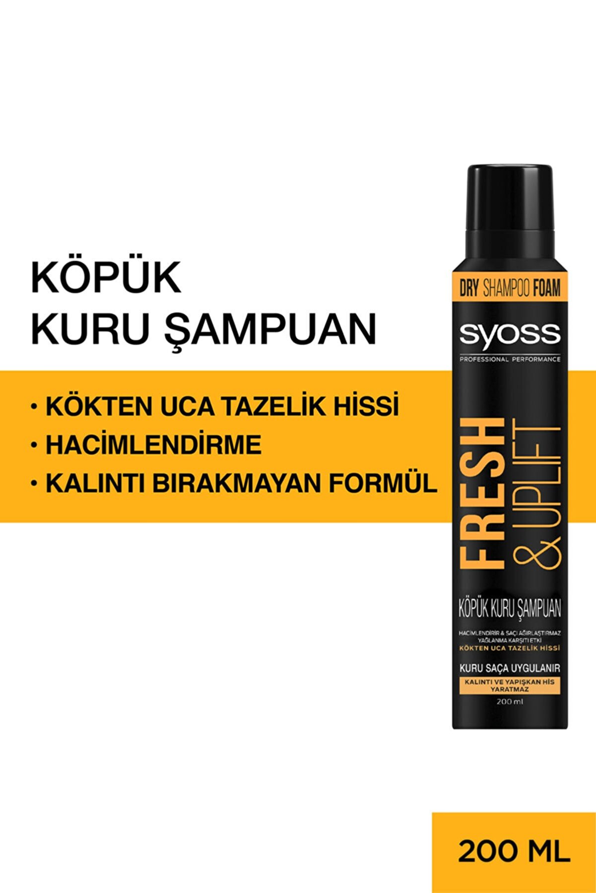 Syoss Fresh & Uplıft Köpük Kuru Şampuan 200 ml