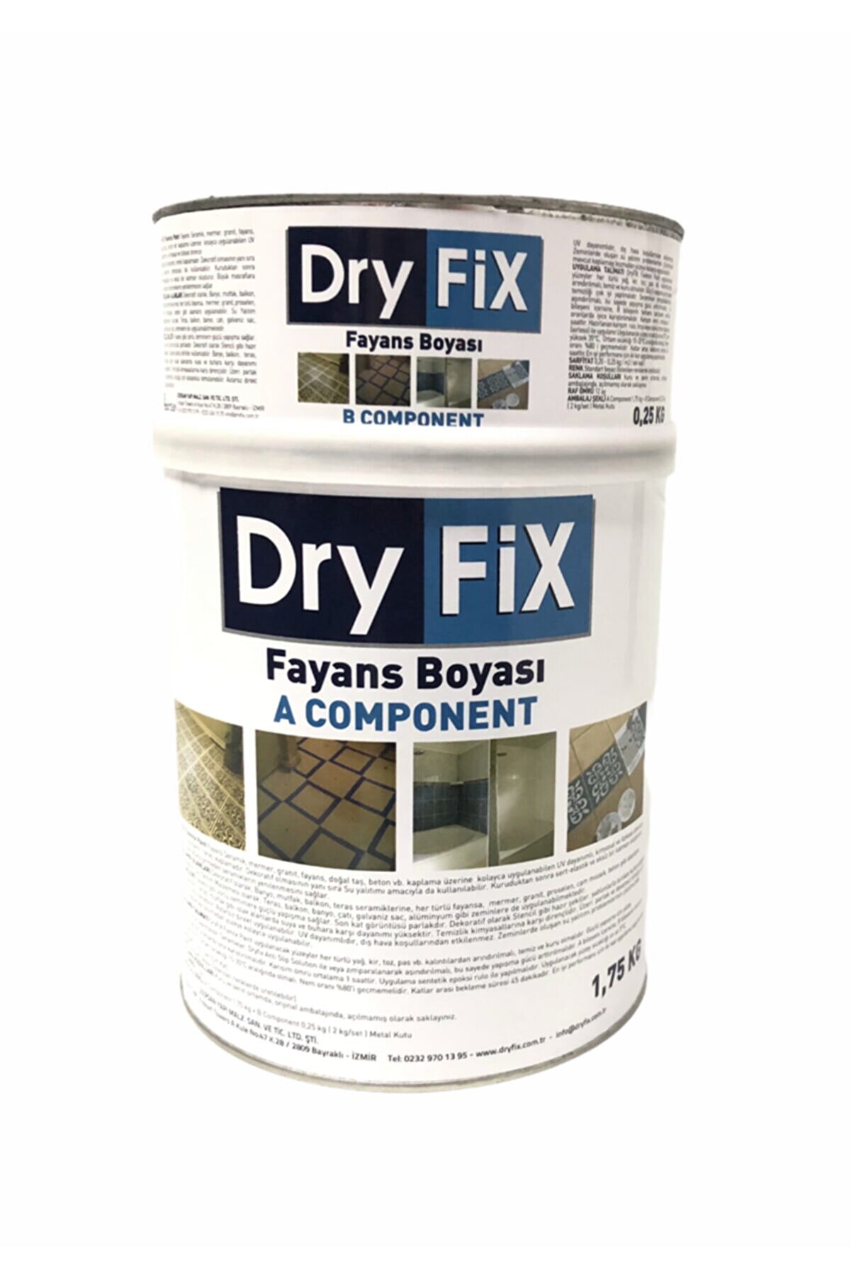 Dryfix Dry Fix Fayans Boyası Çift Kompenantlı Beyaz