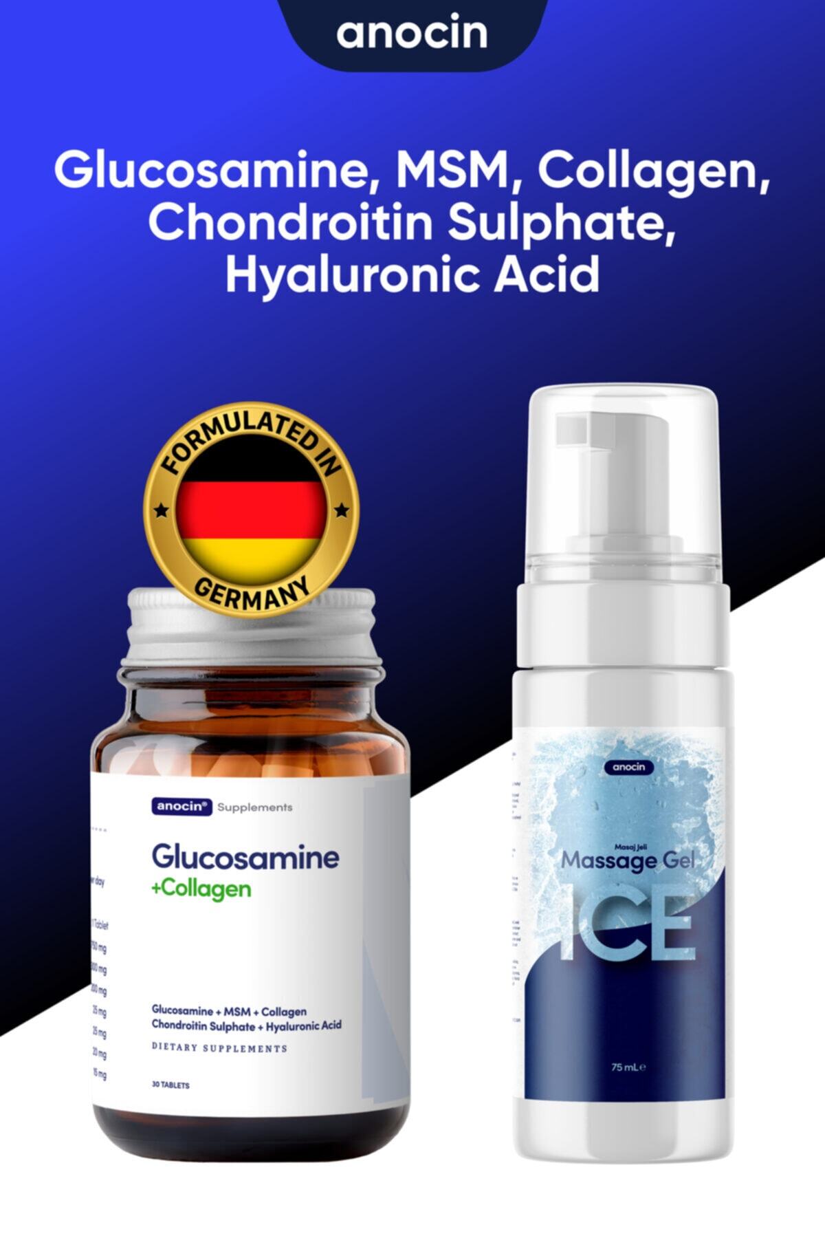 Anocin Glucosamine Collagen Complex 30 Tablet + Ice Masaj Jeli 75 ml