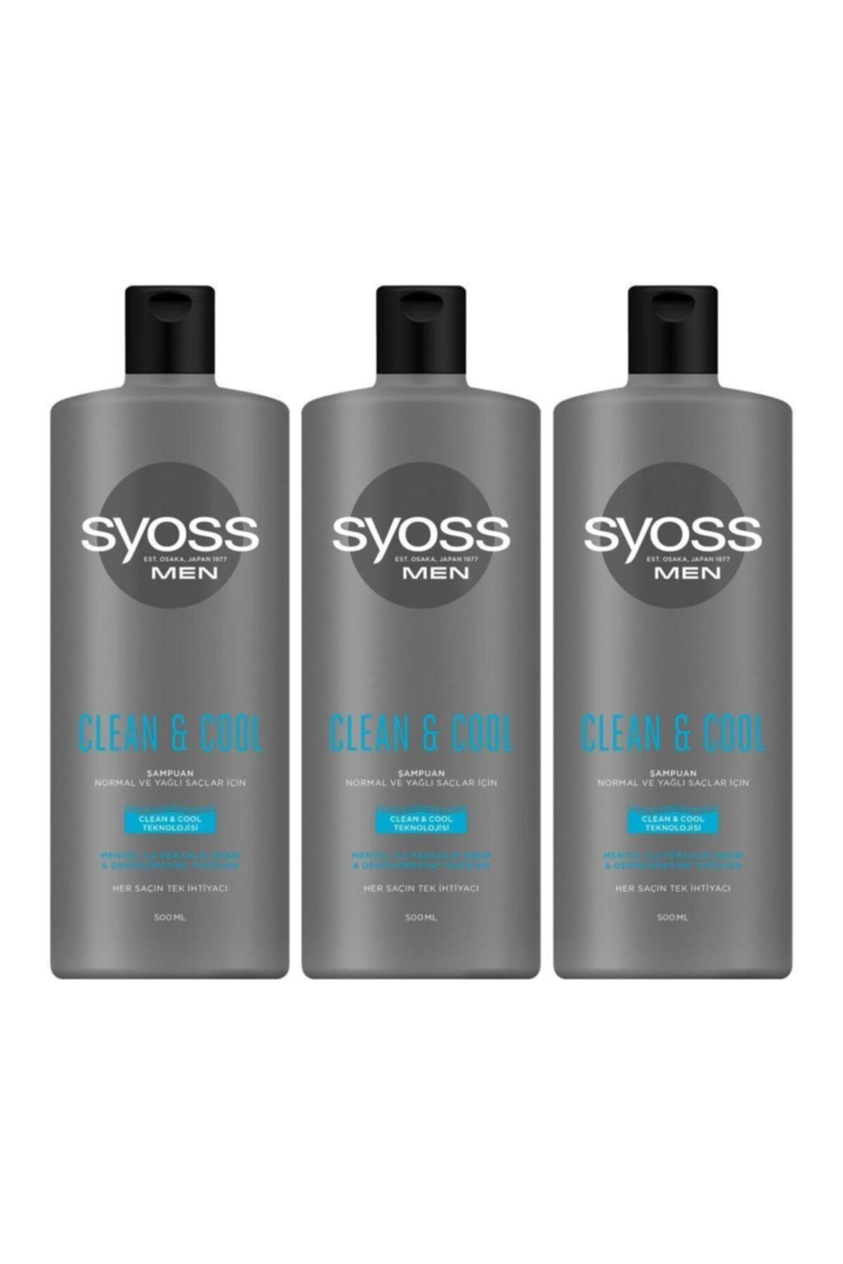 Syoss Men Clean & Cool Şampuan 500 ml x 3 Adet
