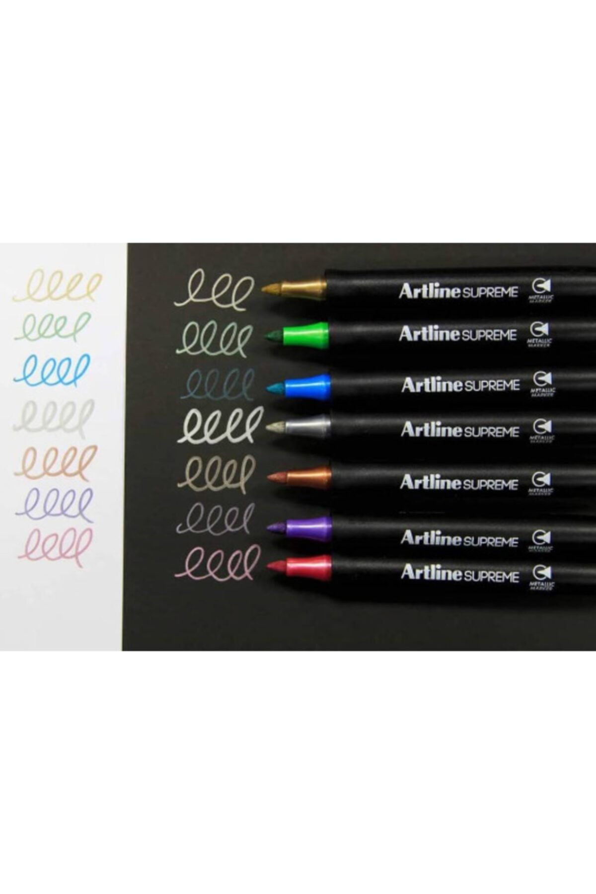 artline Supreme Metalik Keçeli Kalem 7 Renkli Set