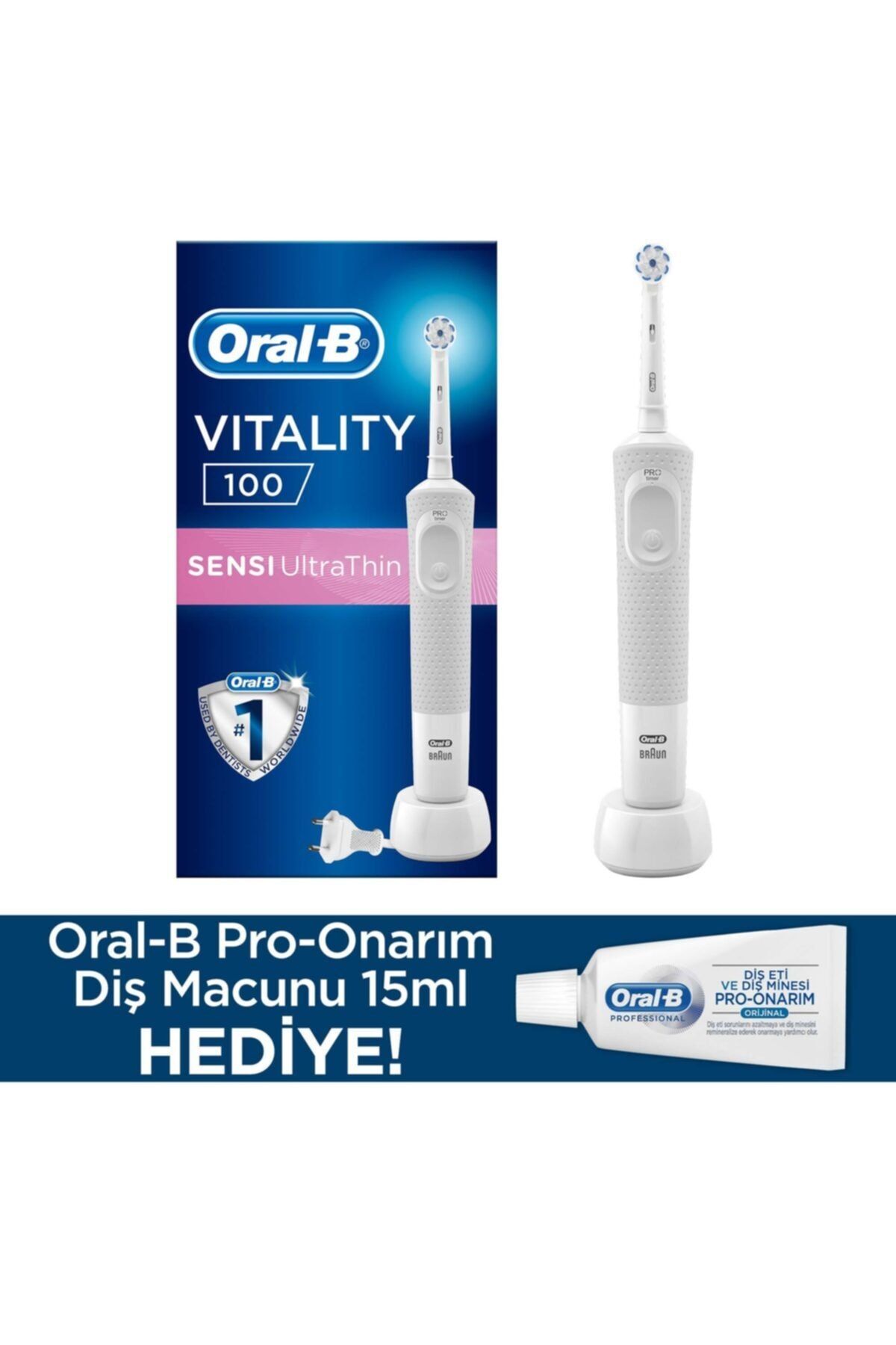 Oral-B D100 VİTALİTY Ultra Şarjlı Diş Fırçası+15ML Oral-B Original
