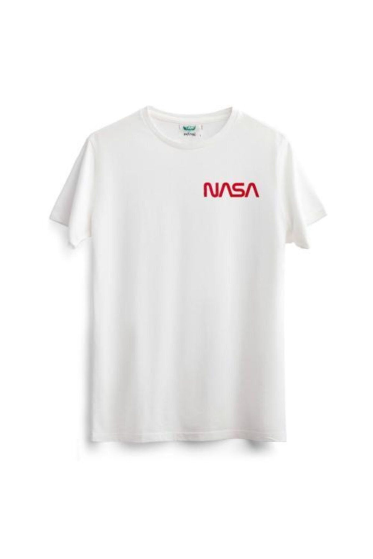 Outrail Unisex Beyaz Minimal Nasa T-shirt