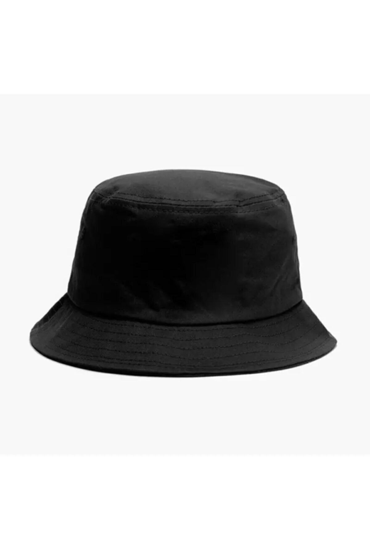 Köstebek Moda Düz Siyah Kova Şapka Balıkçı Şapka Bucket Hat