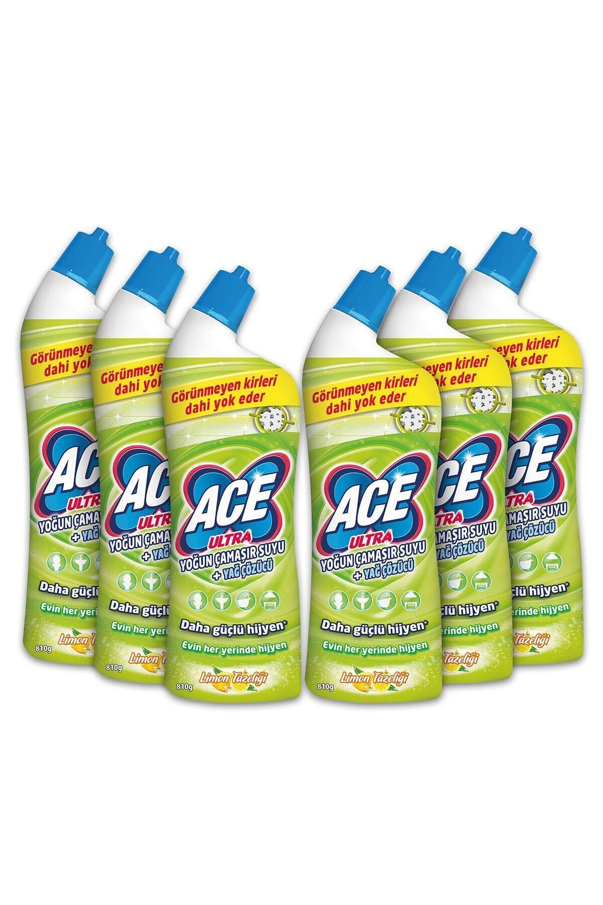 ACE Ultra Power Jel Kıvamlı Limon Tazeliği Çamaşır Suyu 810 gr 12 Adet