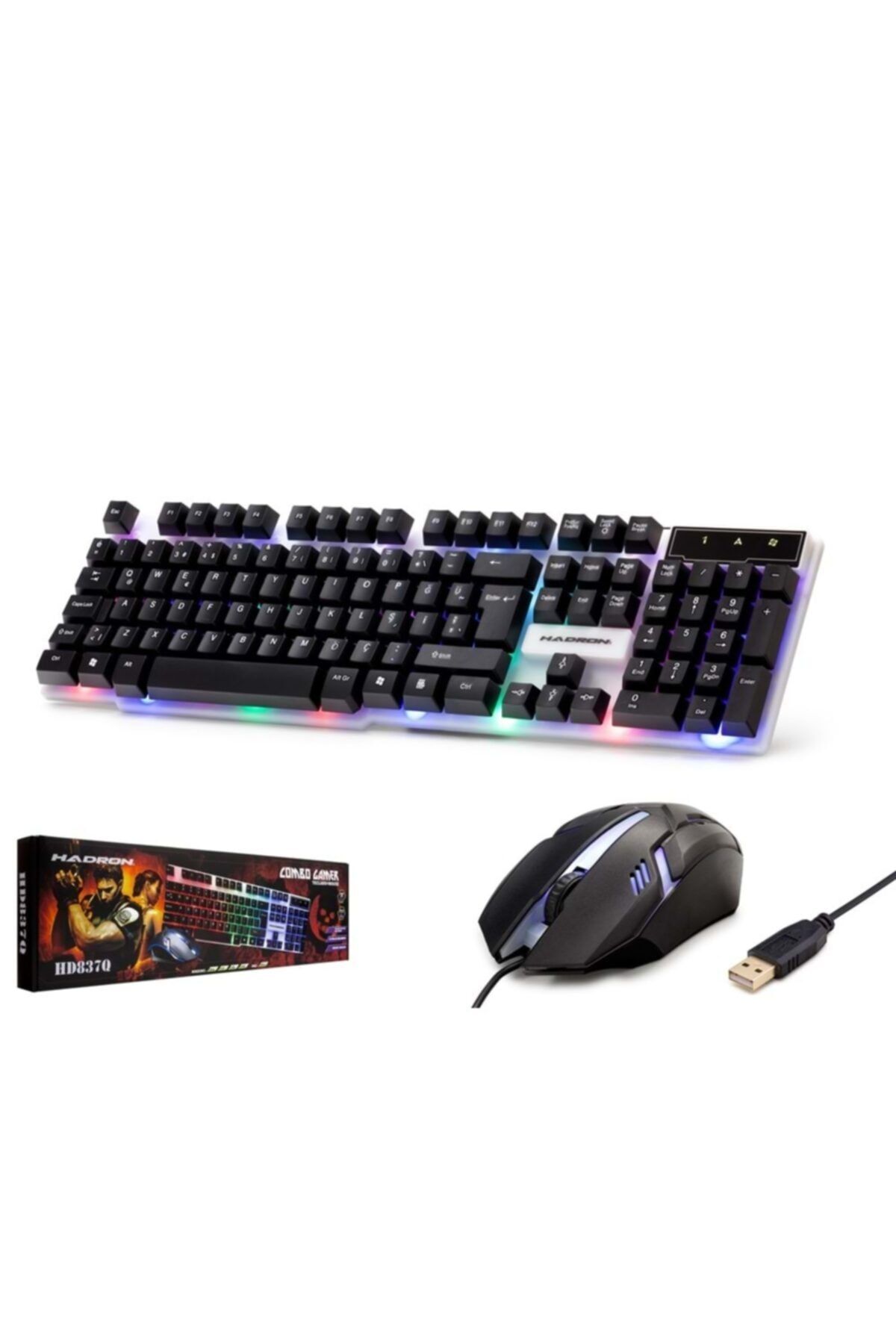 HADRON Oyun Ledli Q Klavye - Mouse Set H8370