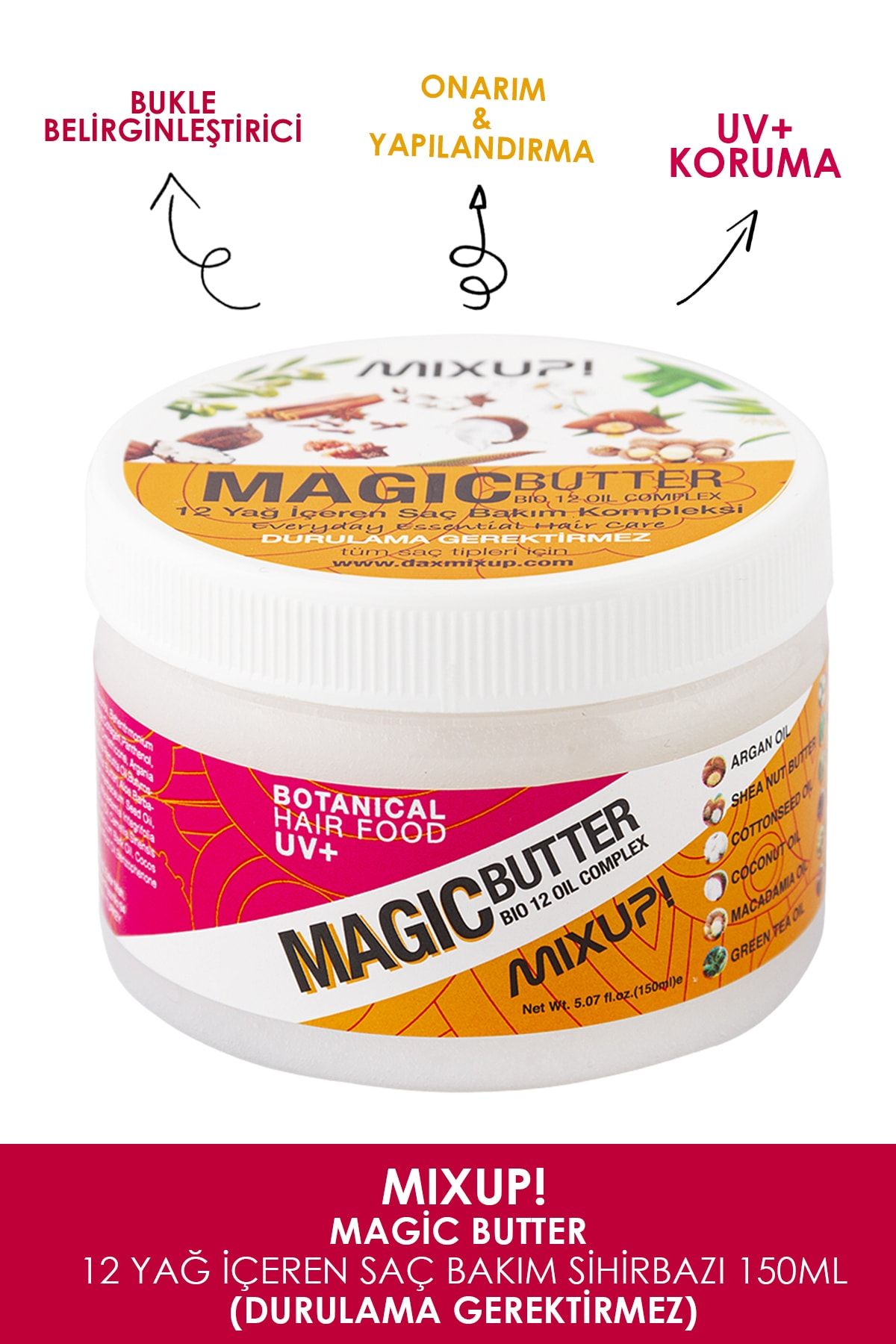 Mixup Magic Butter - 12 Yağ Etkili Saç Bakım Sihirbazı 150 Ml