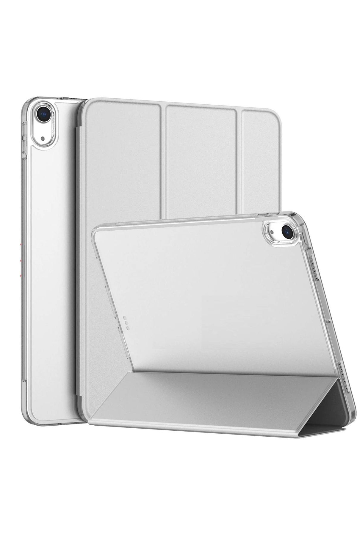 UnDePlus Apple Ipad Air 1 / 2 Ipad 5. / 6. Nesil 9.7 Kılıf Pu Deri Smart Case A1566 A1567 Gri