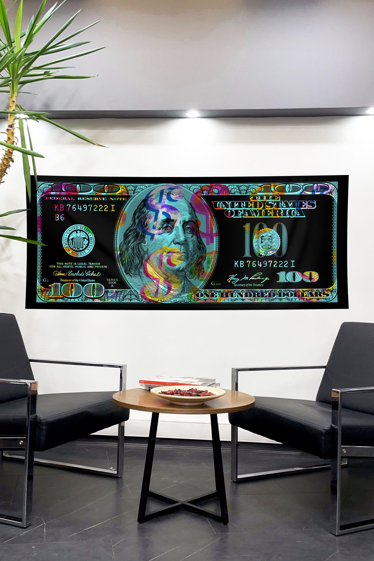 Dokumio Özel Tasarım 100 Dolar Motivasyon Duvar Örtüsü Duvar Halısı Tapestry