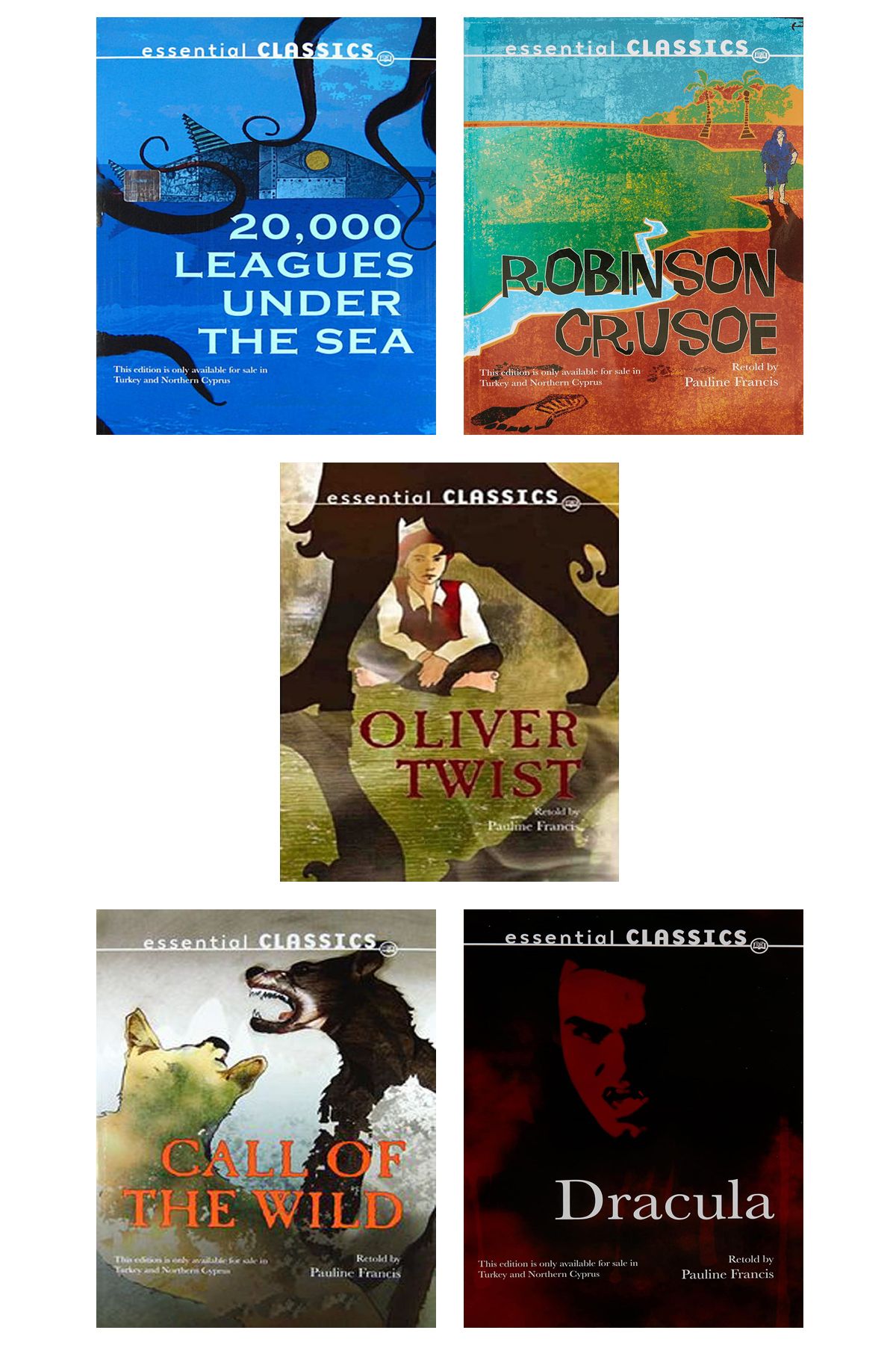 Türkiye İş Bankası Kültür Yayınları CDli İngilizce Çocuk Hikaye Kitapları Oliver Twist Dracula Robinson Crusoe Call Of Wild 20000 League