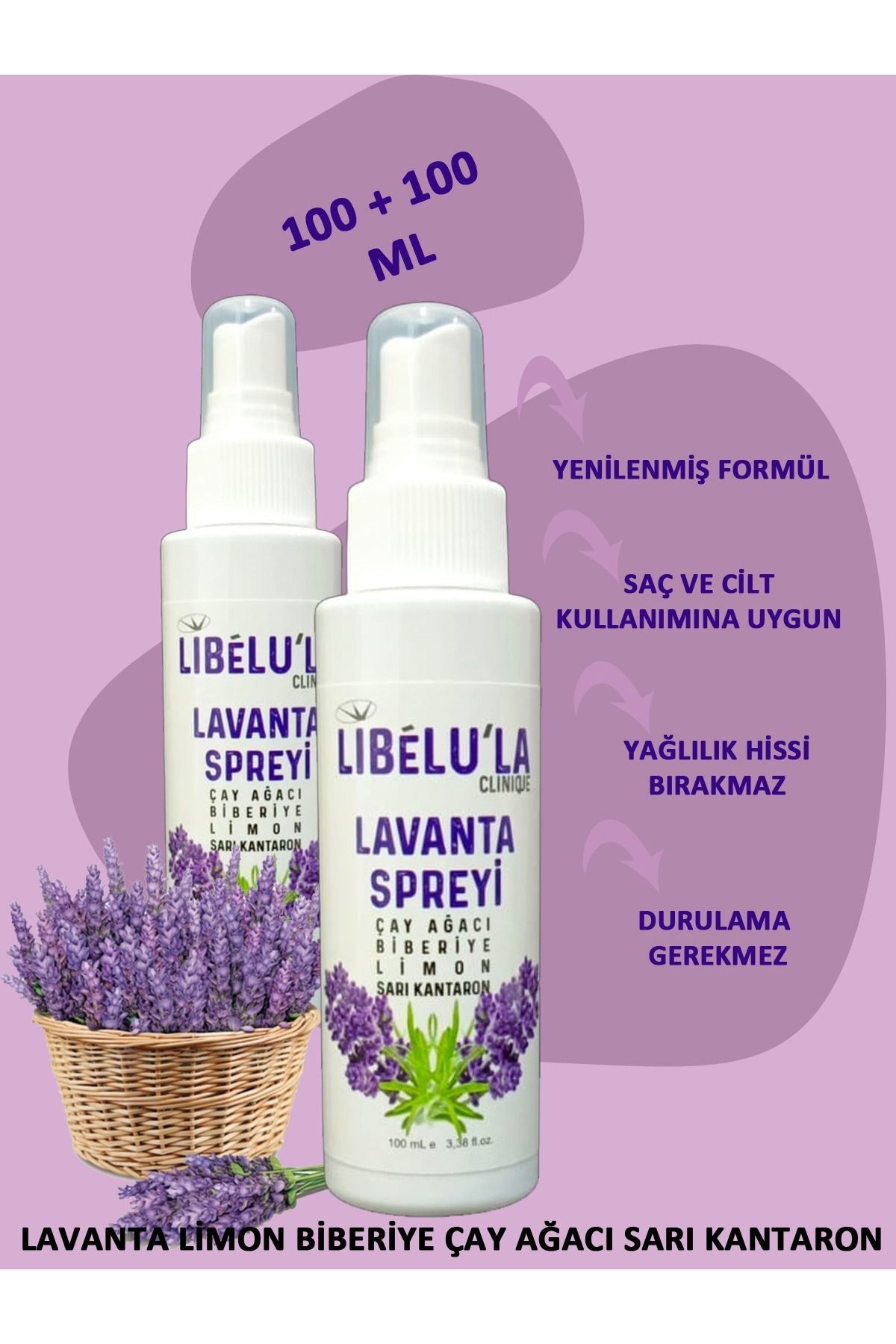 Libelula Clinique Lavanta Yağlı Saç & Cilt Spreyi 100 ml 100 ml Bit & Sivrisinek Kovmaya Yardımcı