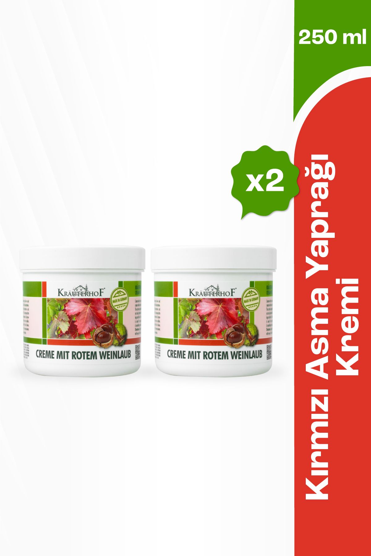 Krauterhof Kırmızı Asma Yaprağı Kremi 250 ml X 2 Adet