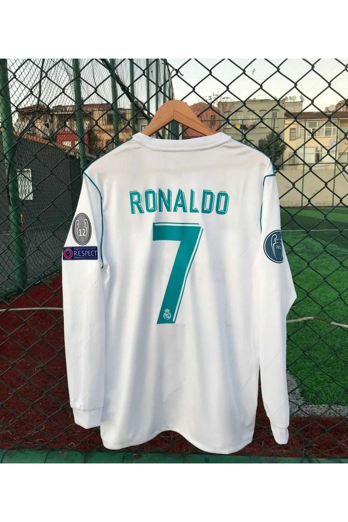 ZİLONG Real Madrid Ronaldo 2018 Kiev Şampiyonlar Ligi Final Uzun Kollu Yetişkin Futbol Forması