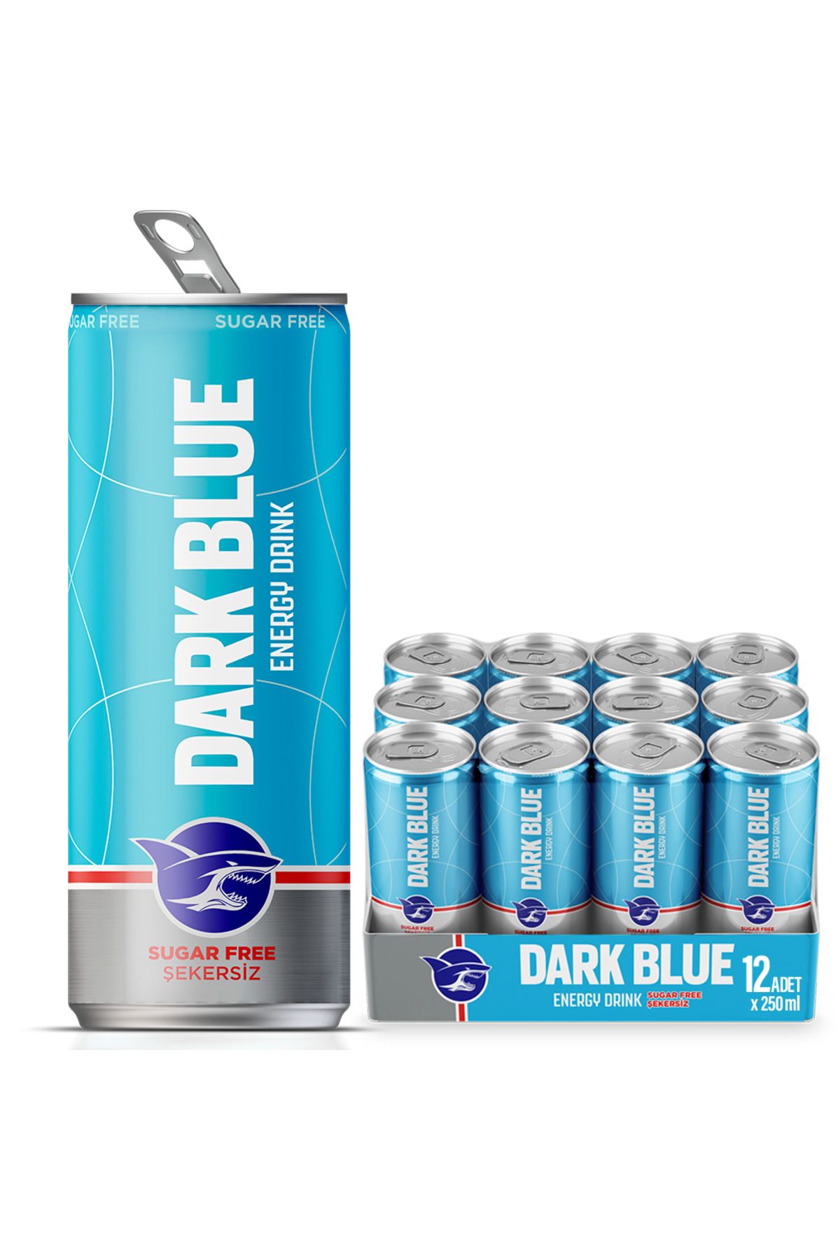 Dark blue Enerji Içeceği, Şekersiz, 250 Ml (12'li Paket, 12 Adet X 250 Ml)