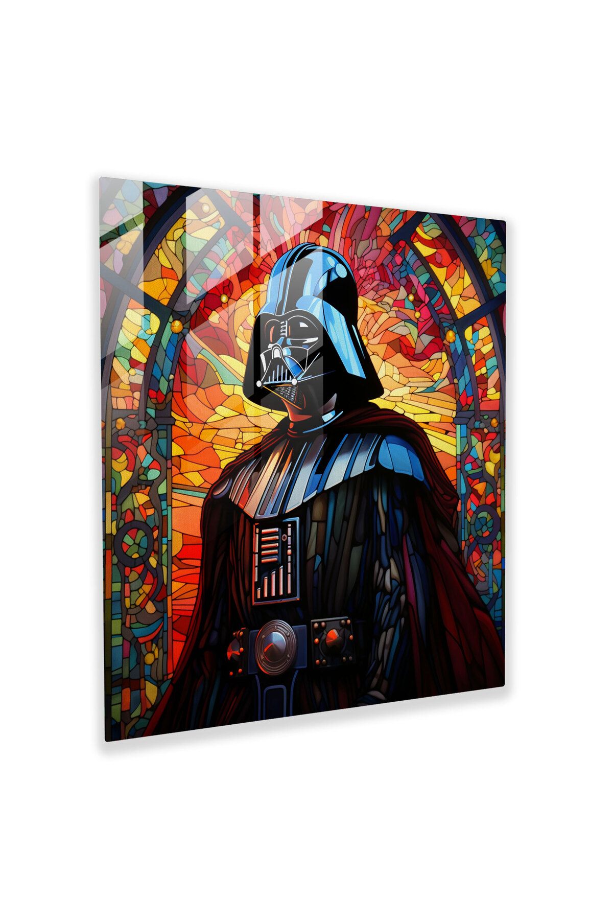 PaintedAnarchy Vitray baskı, renkli Darth Vader siluet, Darth Vader, ev dekorasyonu