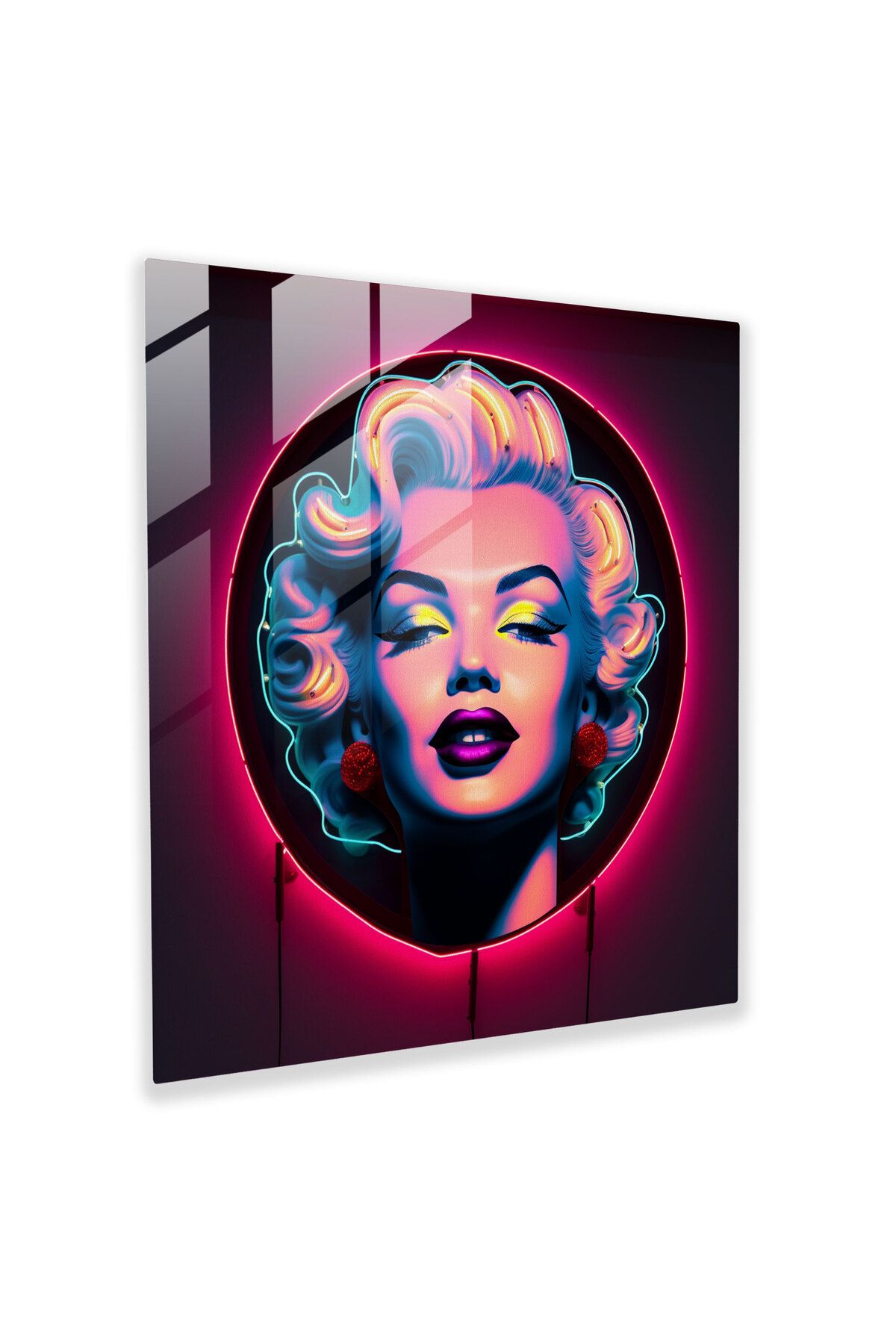 PaintedAnarchy Marilyn Monroe Cam Tablo, Neon Sign Artwork, Marilyn Monroe, Cam Duvar Sanatı
