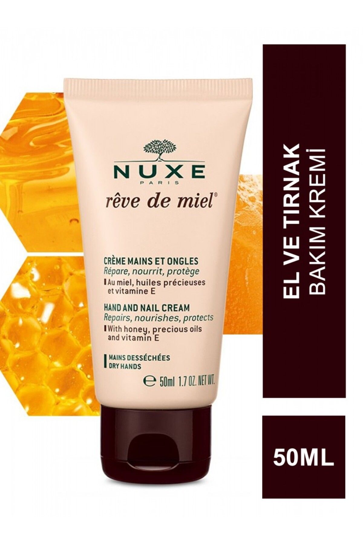 Nuxe Reve De Miel - E Vitamini İçerikli Besleyici, Nemlendirici, Koruyucu El Ve Tırnak Bakım Kremi 50 ml
