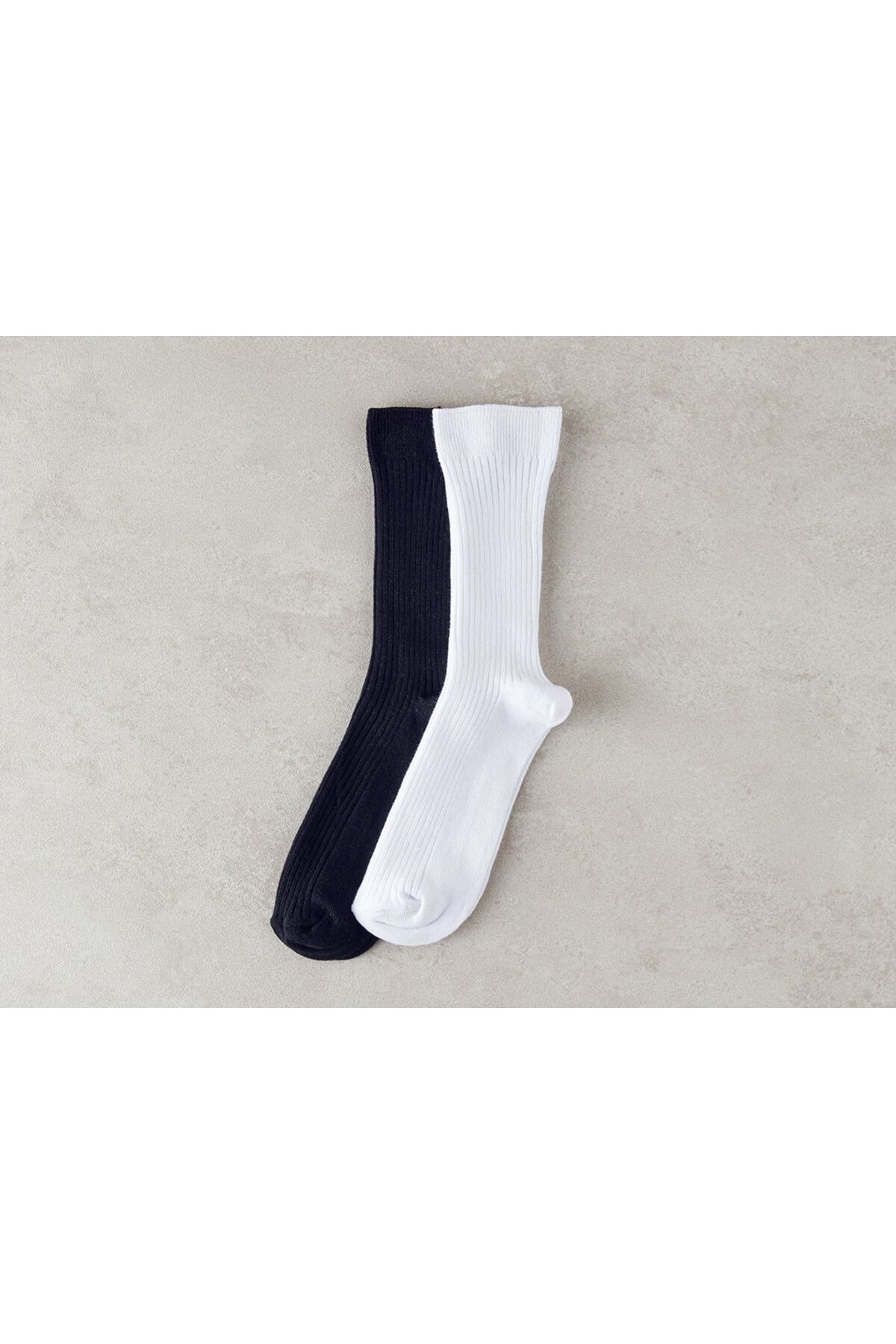 English Home Meri Kadın 2'li Soket Çorap Siyah - Beyaz