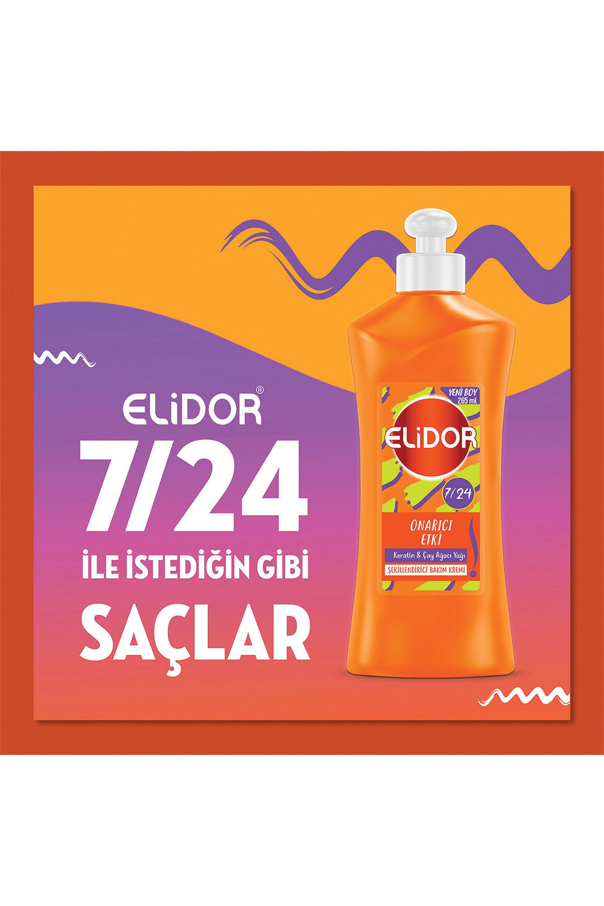 7/24 Şekillendirici Saç Bakım Kremi Onarıcı Etki Keratin & Çay Ağacı Yağı 265 ml_1