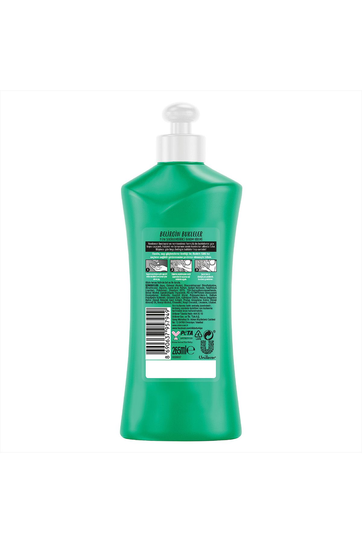 7 24 Şekillendirici Saç Bakım Kremi Belirgin Bukleler Elastin Badem Sütü 265 ml_6