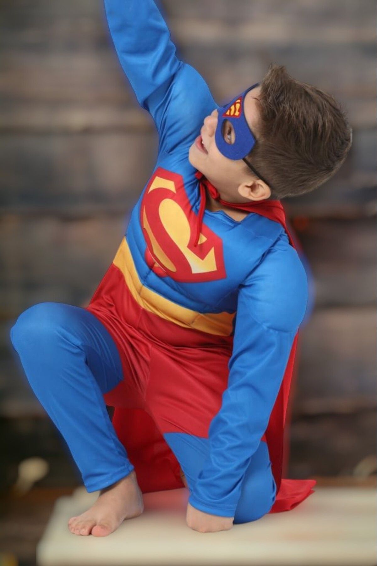 Lolliboomkids Yeni Sezon Sevilen Karakter Superman Efsane Kahraman Karakter Clark Kent Kaslı Kostüm - Dolgulu