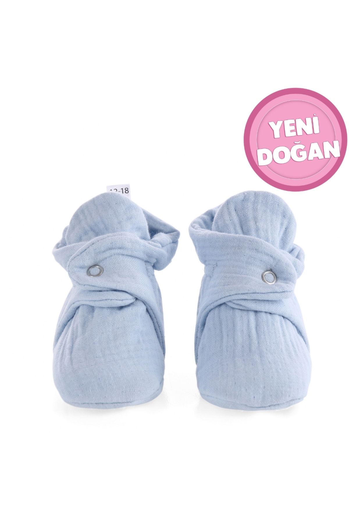 Ella Bonna Organik Pamuk Müslin Bebek Patiği, Yenidoğan Pandufu,mavi