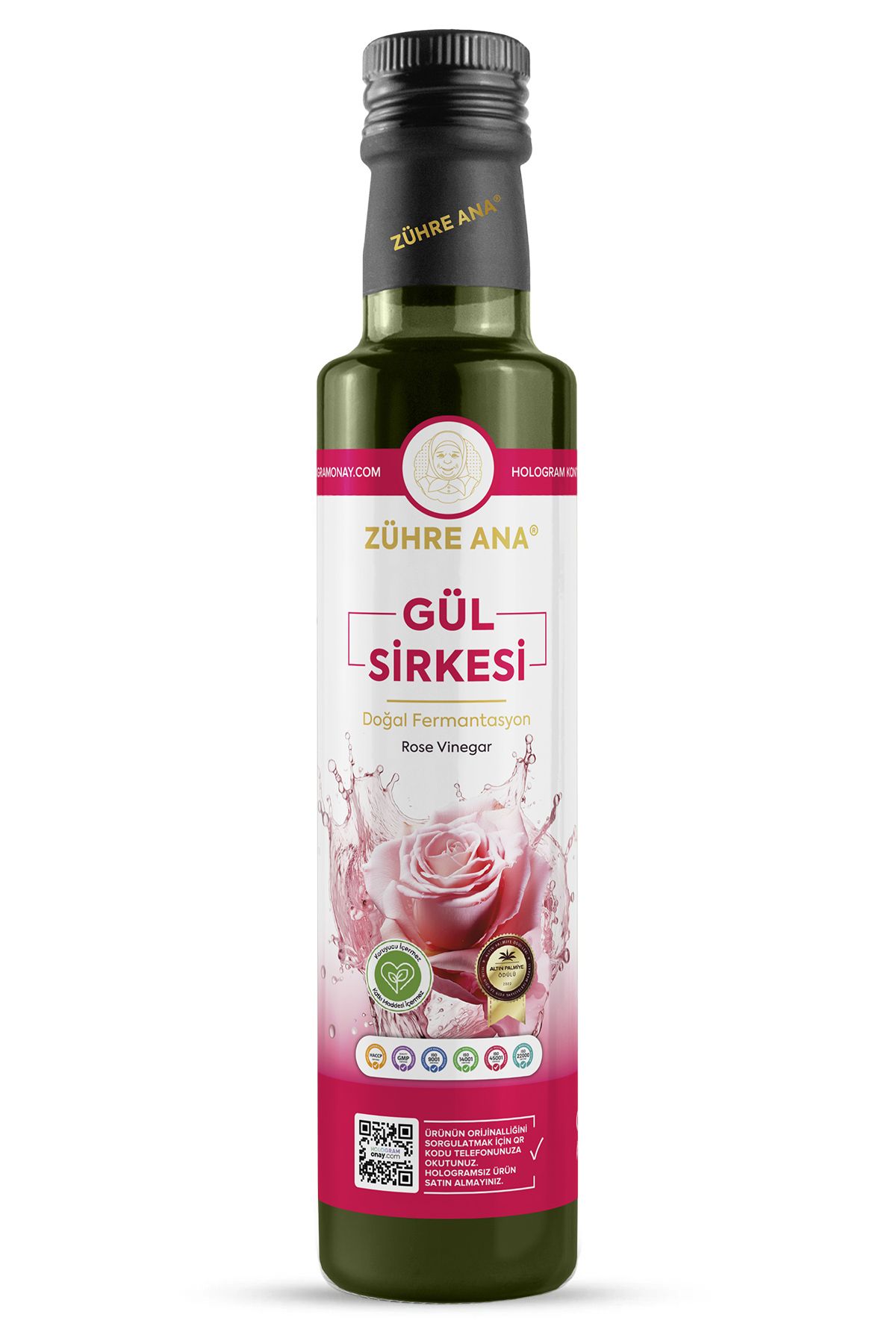 Zühre Ana Gül Sirkesi Doğal Fermantasyon Rose Vinegar 500 ml