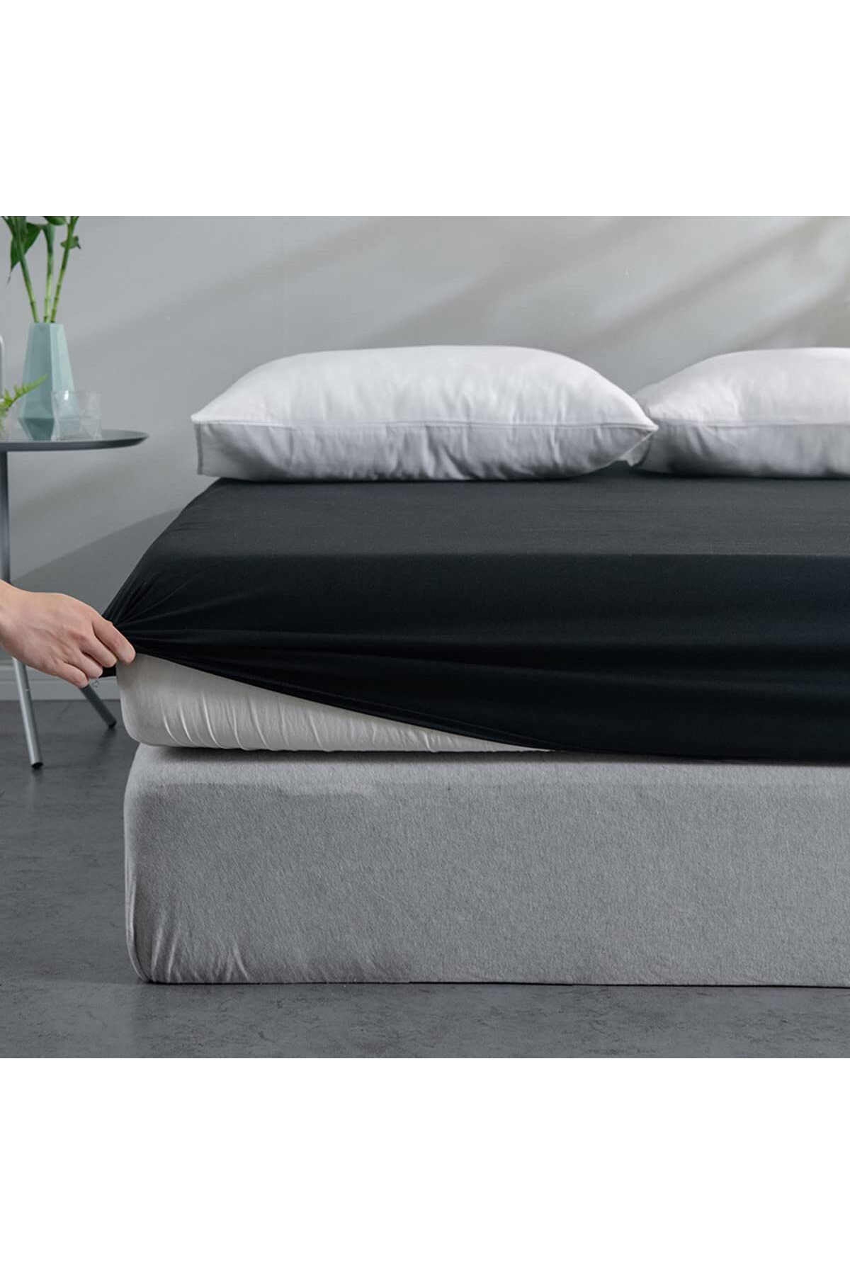 İzgi Concept Ranforce Çift Kişilik Lastikli Çarşaf Seti + 2 Adet Kapaklı Yastık Kılıfı 160x200 Yüksek Kalite