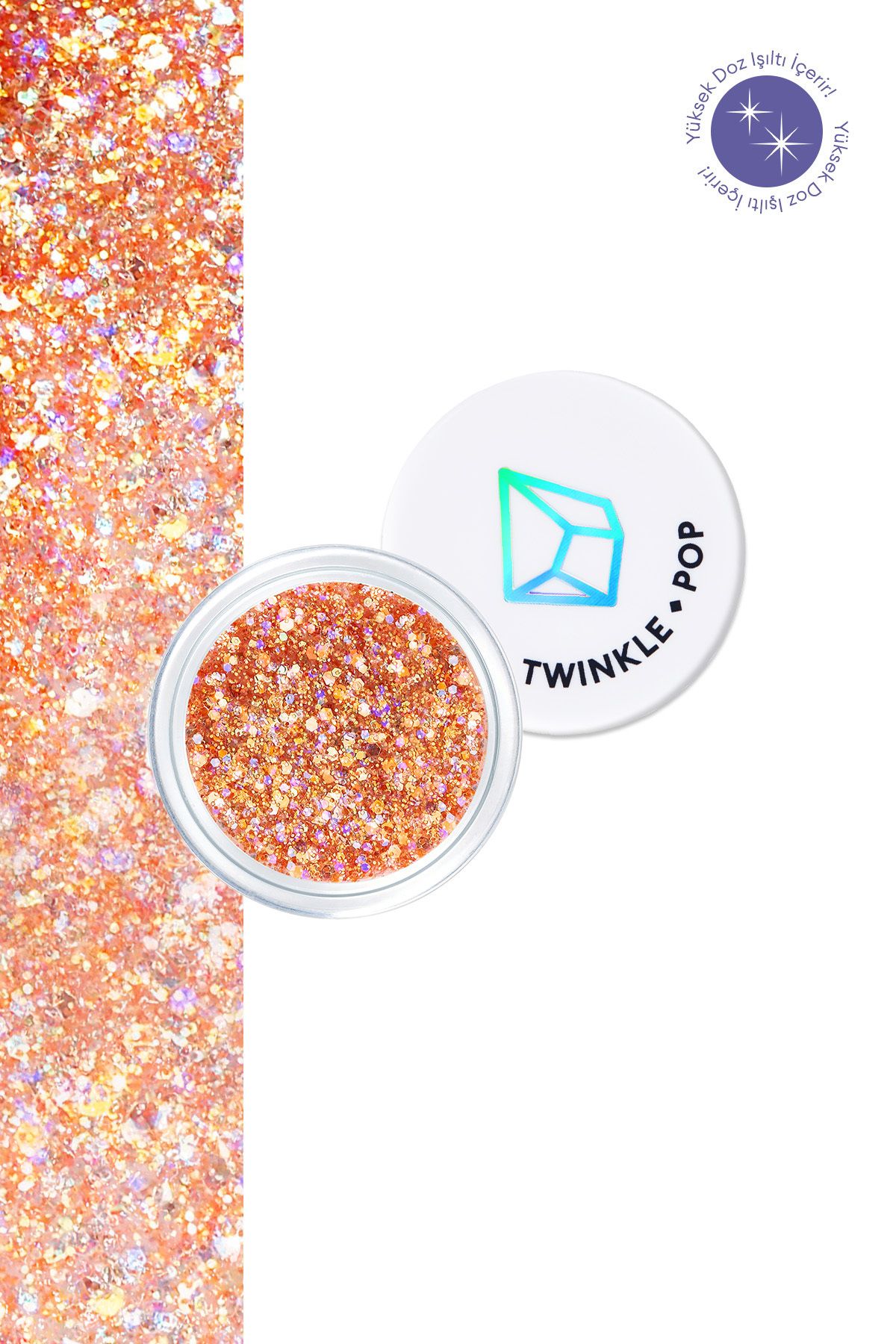 Twinkle Pop Çok Amaçlı Kullanım İçin Yoğun Sim İçerikli Jel Glitter Twinkle Pop Jelly Glitter (#5 Coral Banzzak)