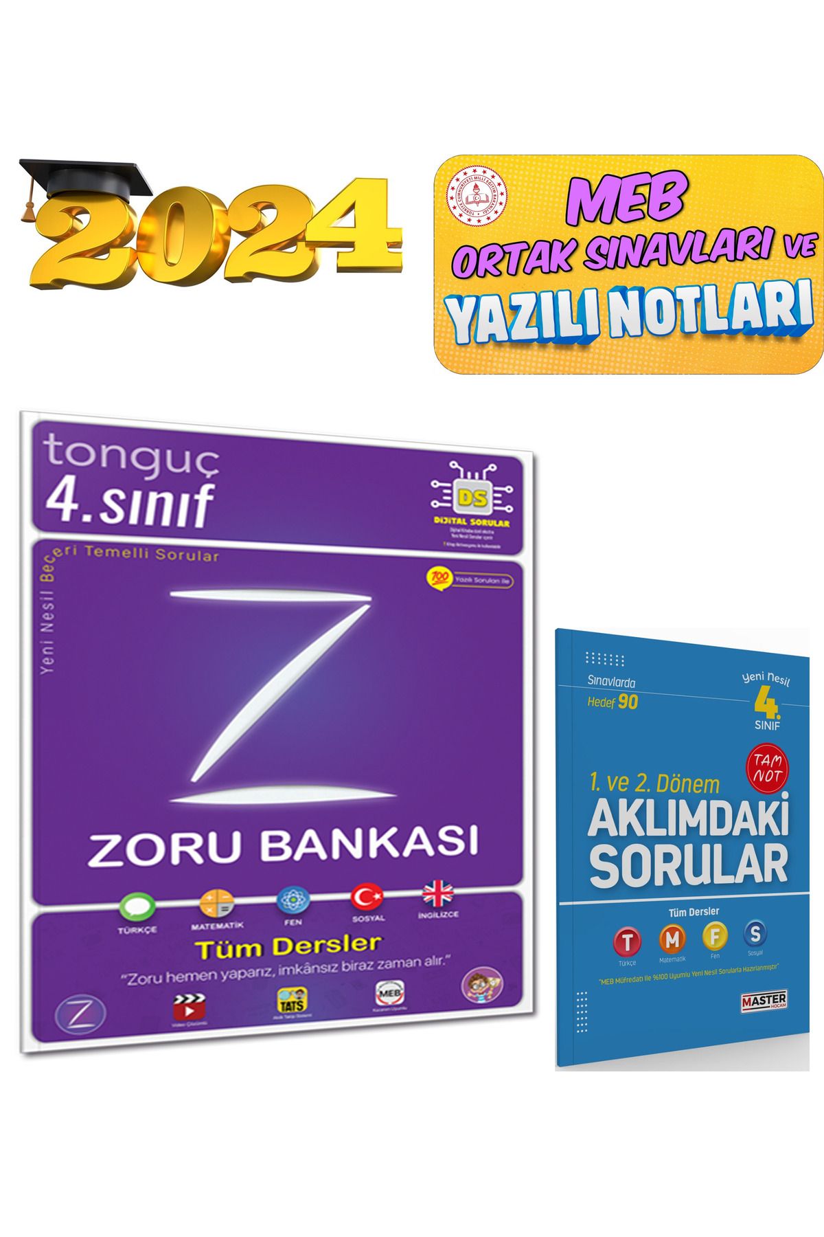 Tonguç Yayınları 4. Sınıf Yeni Nesil Tüm Dersler Soru Zoru Bankası