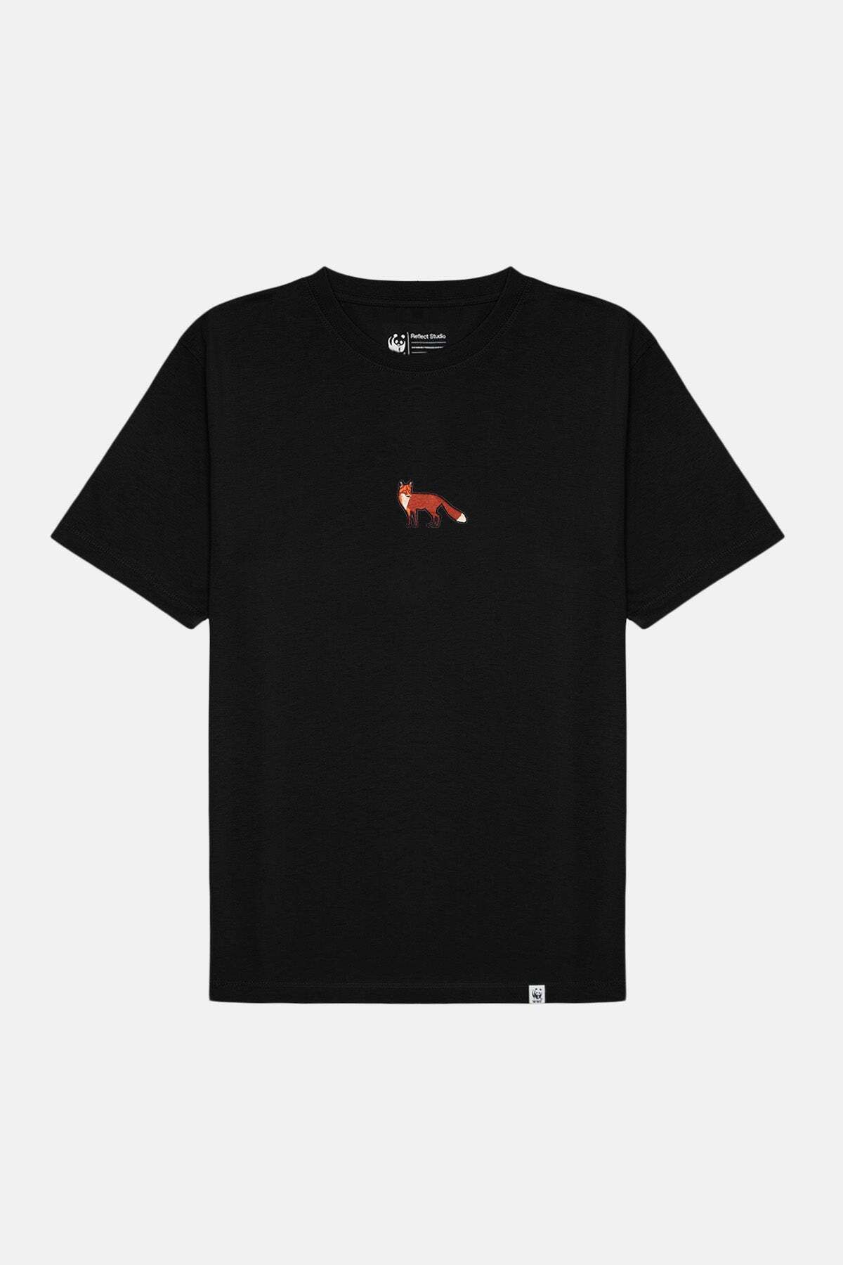 WWF Market Kızıl Tilki Soft T-Shirt - Siyah