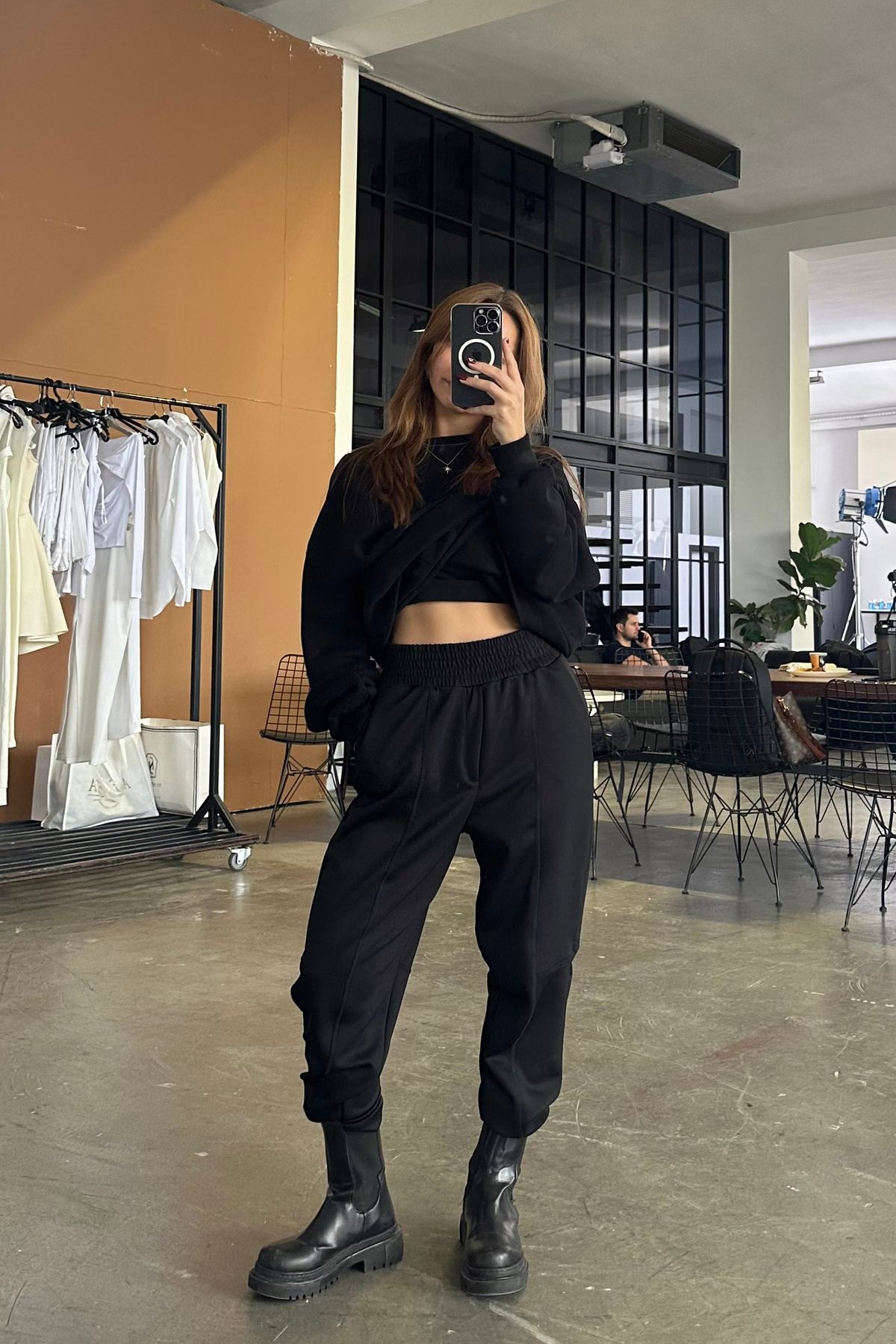 Rich Siyah Kadın Pantolon Şalvar Modelli Paça
