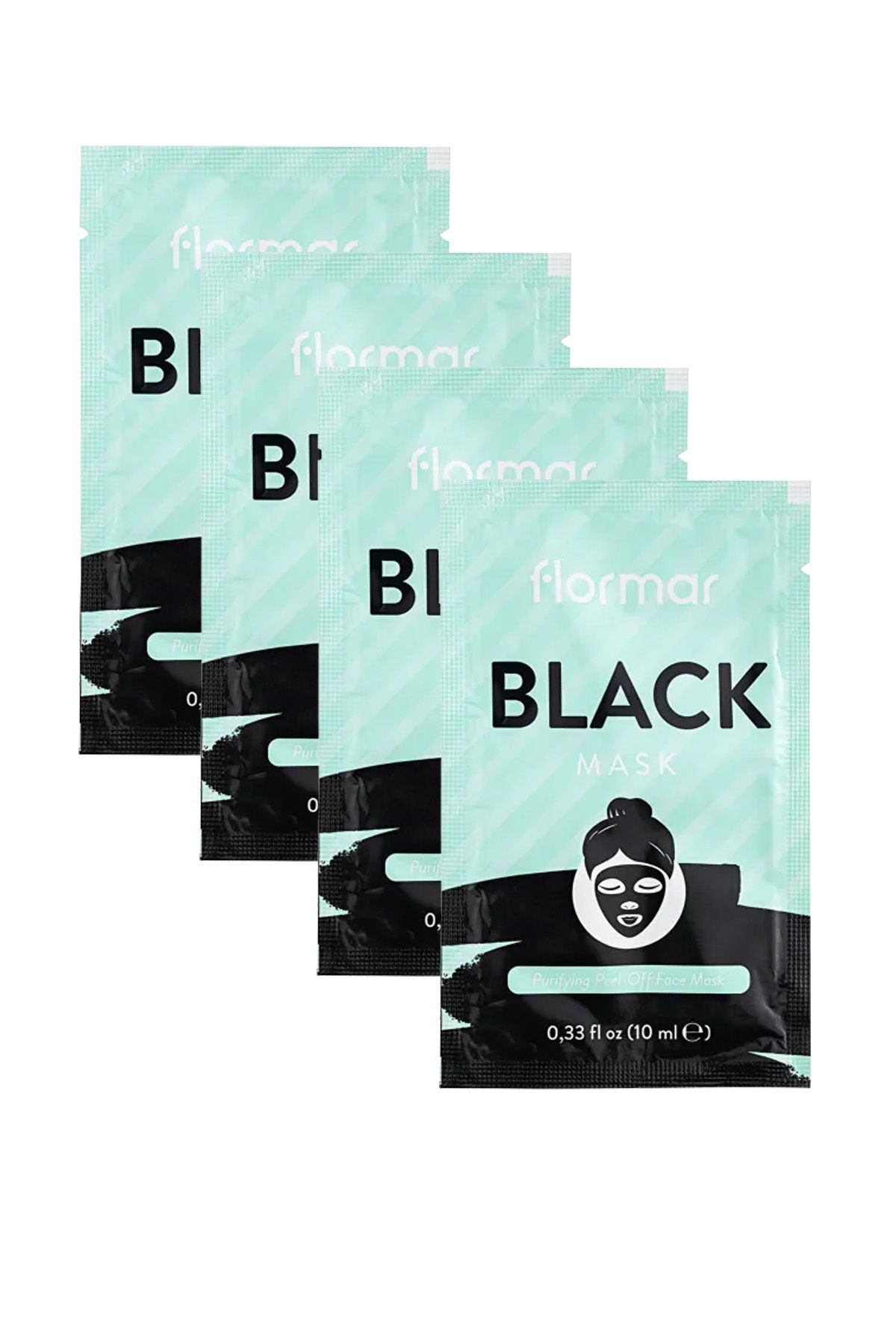 Flormar Gözenek Temizleyici Siyah Maske - Mask Sachette - 001 Black 4lü paket