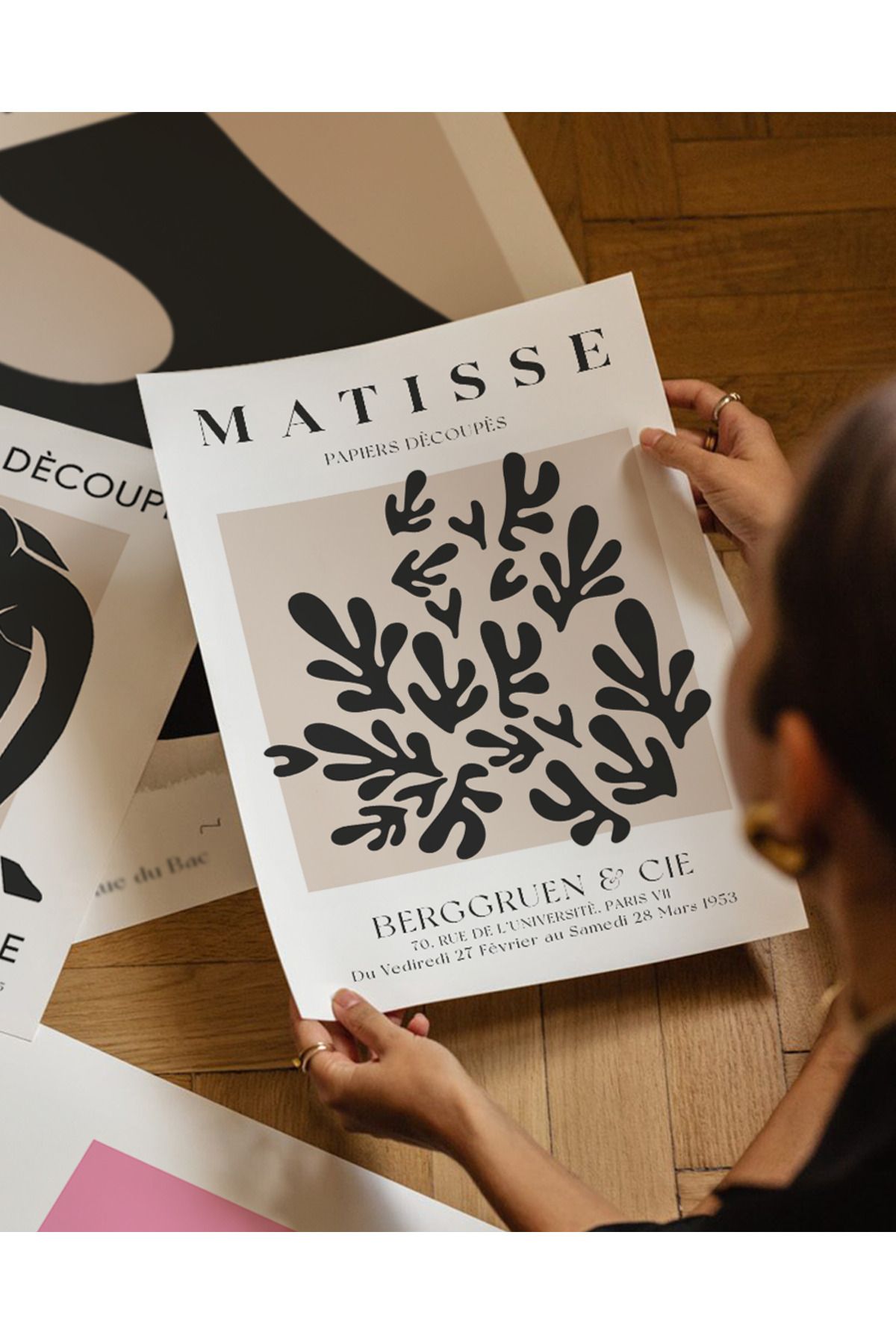 Matisse Soyut Poster | No:03 - Ahşap Görünümlü Çerçeveli