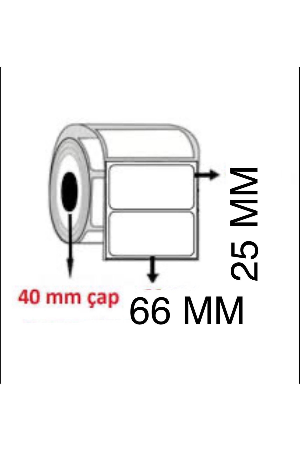 AYSAN ETİKET AySan Etiket Boş Yapışkanlı Termal Barkod Etiketi 66mm X 25mm