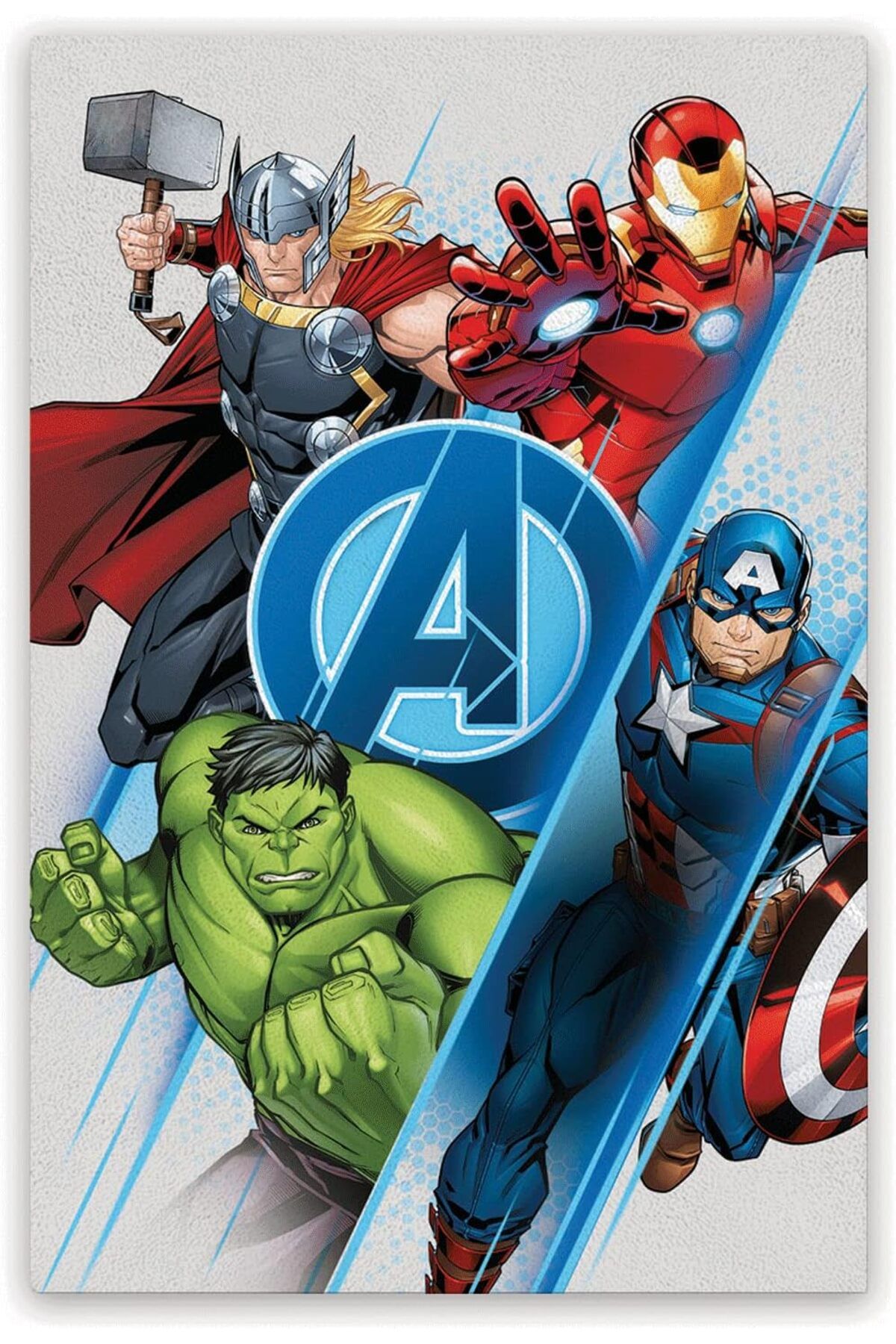 Taç Lisanslı Polyester Avengers Halı Halı Çok Renkli