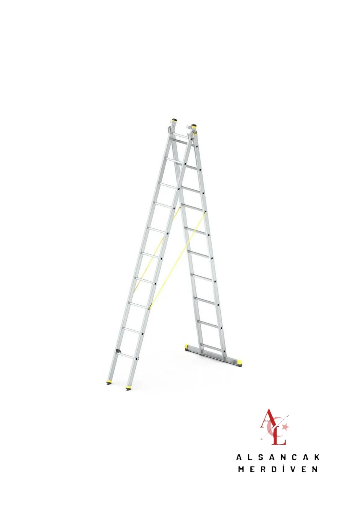 ALSANCAK MADENİ EŞYA 2x3 (6 M) 6 Metre A Tipi Sürgülü Alüminyum Merdiven ALS-AA2X3 Alsancak Merdiven