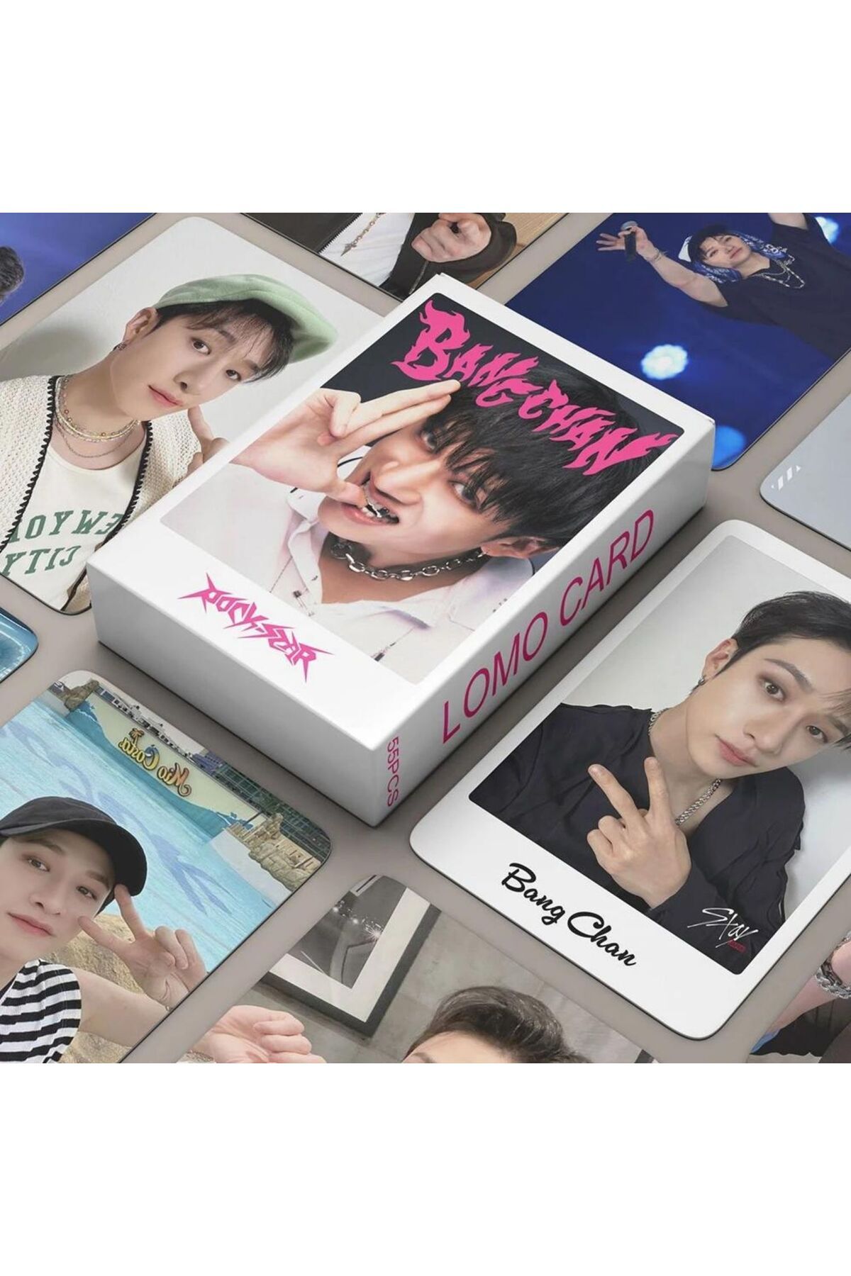 Kpop Dünyasi STRAY KIDS Bangchan '' Rock Star '' Çift Yön Baskılı Lomo Card Seti