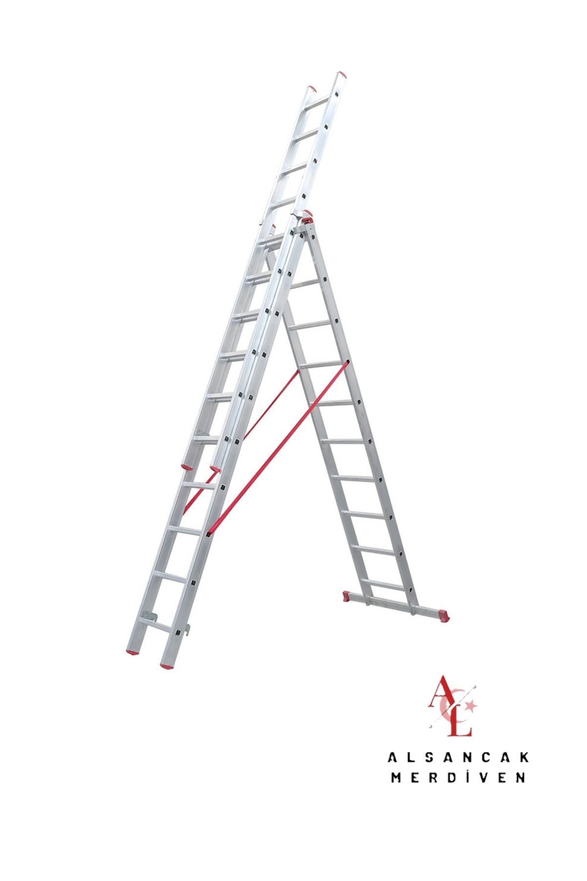 ALSANCAK MADENİ EŞYA 3x3 9metre 9mt A Tipi Endüstriyel Sürgülü Merdiven Ptt A Tipi Sürgülü Merdiven Als-a3x3