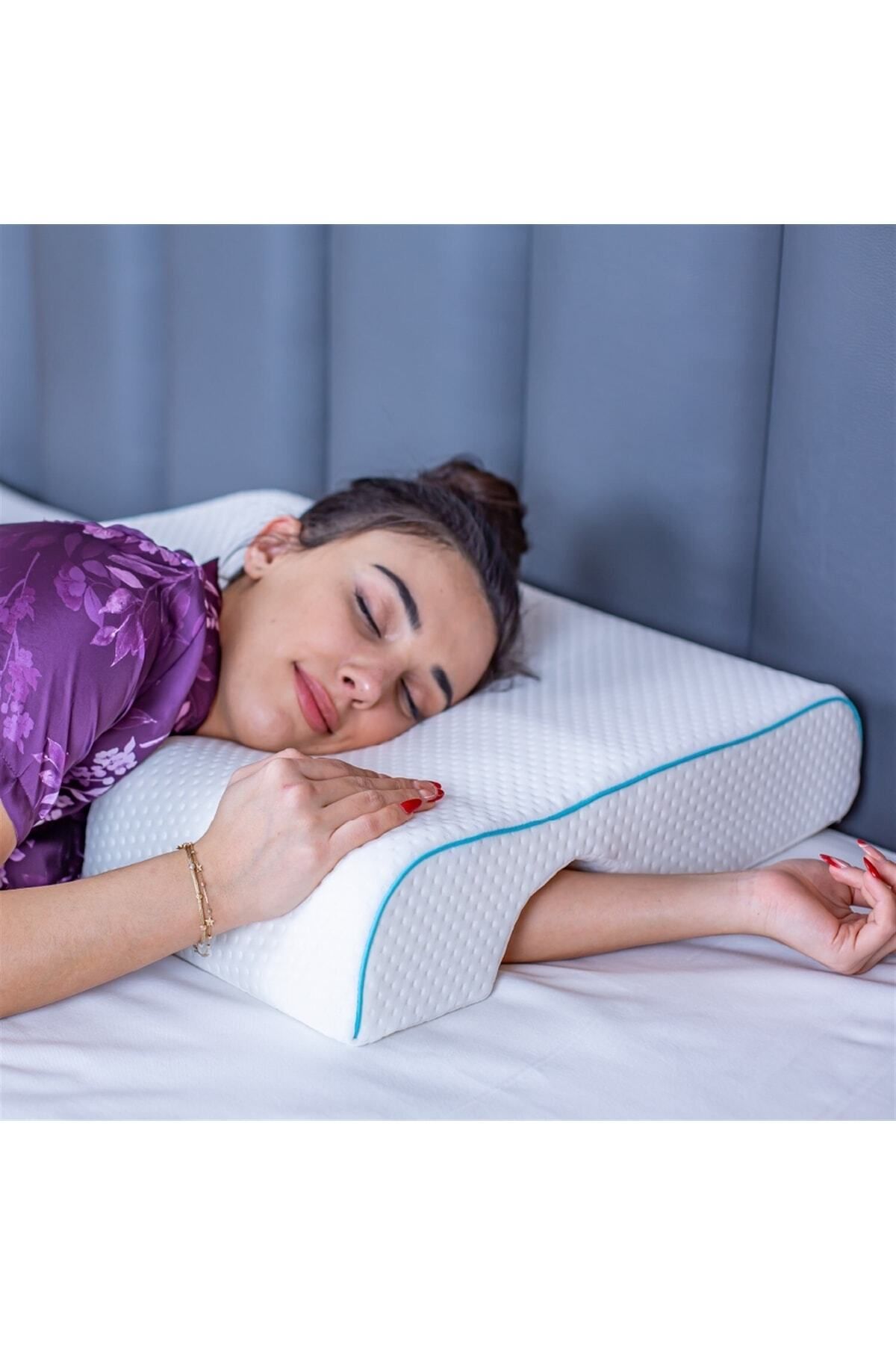 Simple The Pillow Kol Destekli Visco Boyun Yastığı Balayı Yastığı. Çift Kişilik Yastık 65*49*31*12 Cm