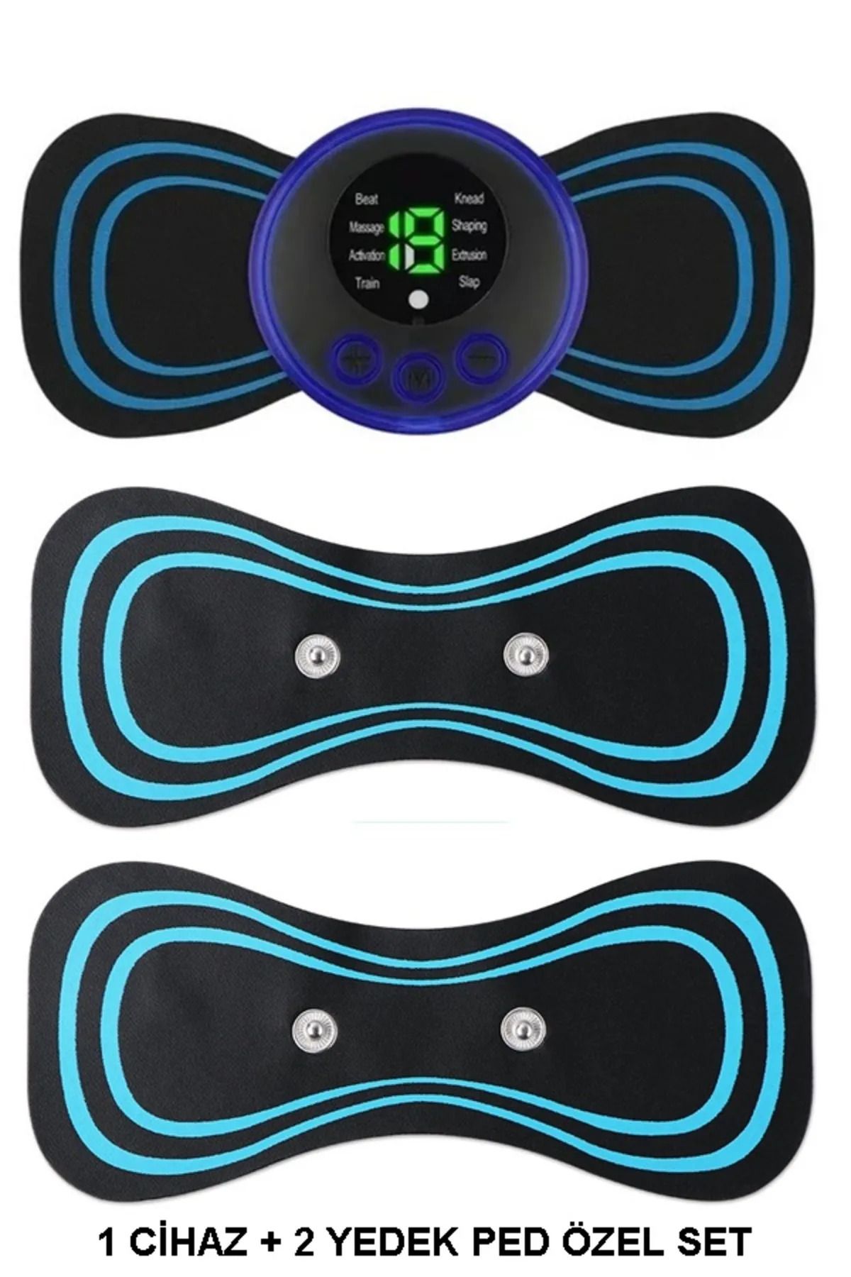 Xolo Şarjlı 1 Cihaz 2 Yedek Masaj Pedi Katlanır Taşınabilir Tam Otomatik Ems Vücut Makinesi Kelebek101