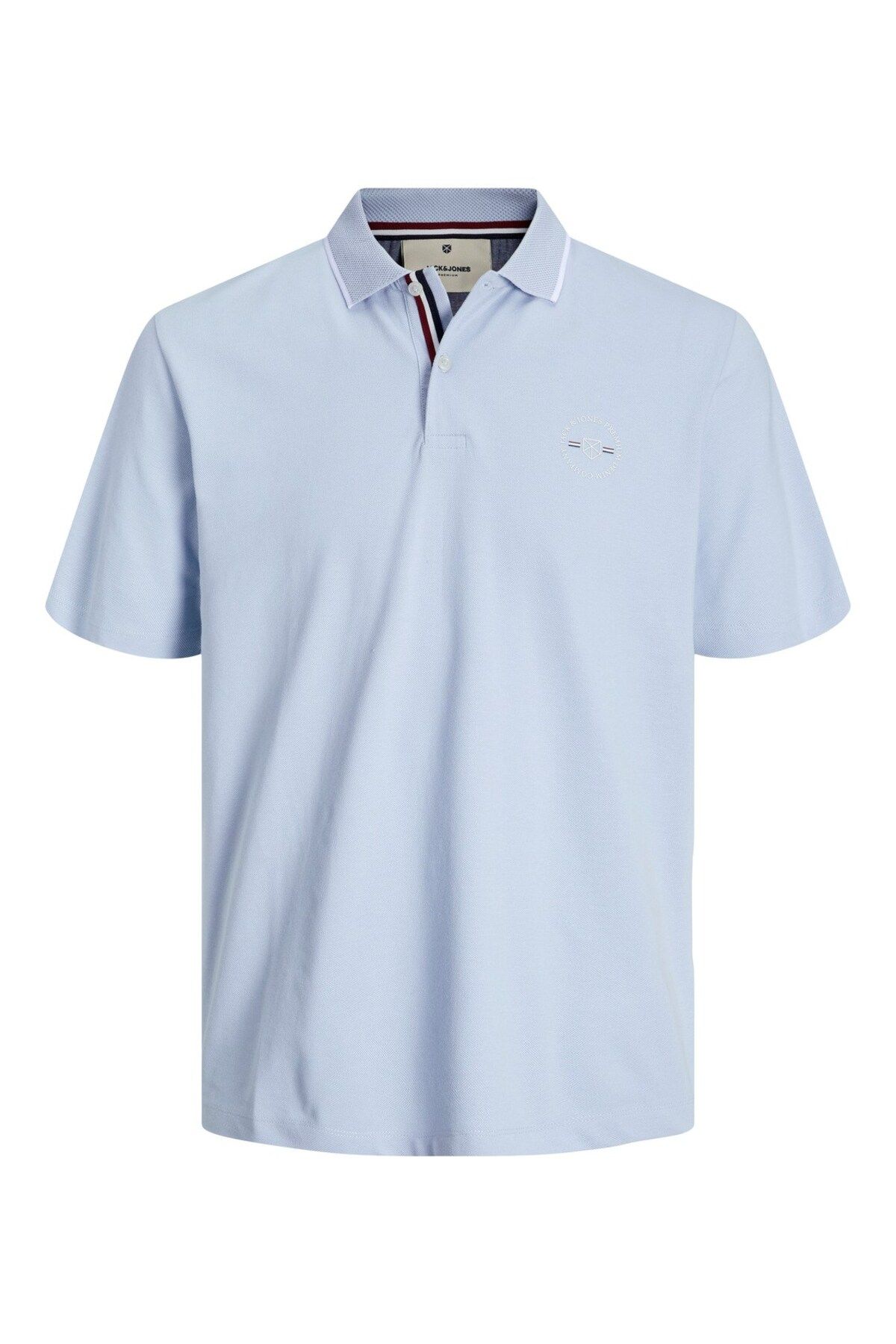 Jack & Jones Jack&Jones Polo Yaka Standart Kalıp Açık Mavi Erkek %100 Pamuk T-Shirt 12251350