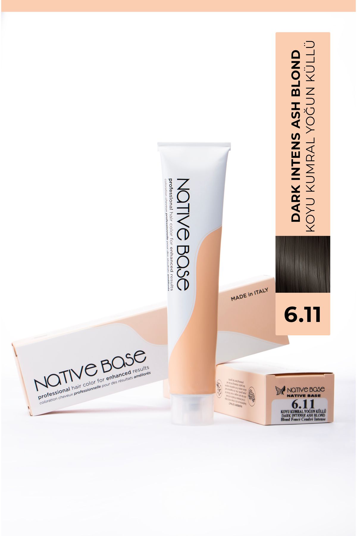 Native Base Saç Boyası 6.11 Koyu Kumral Yoğun Küllü 100 ml