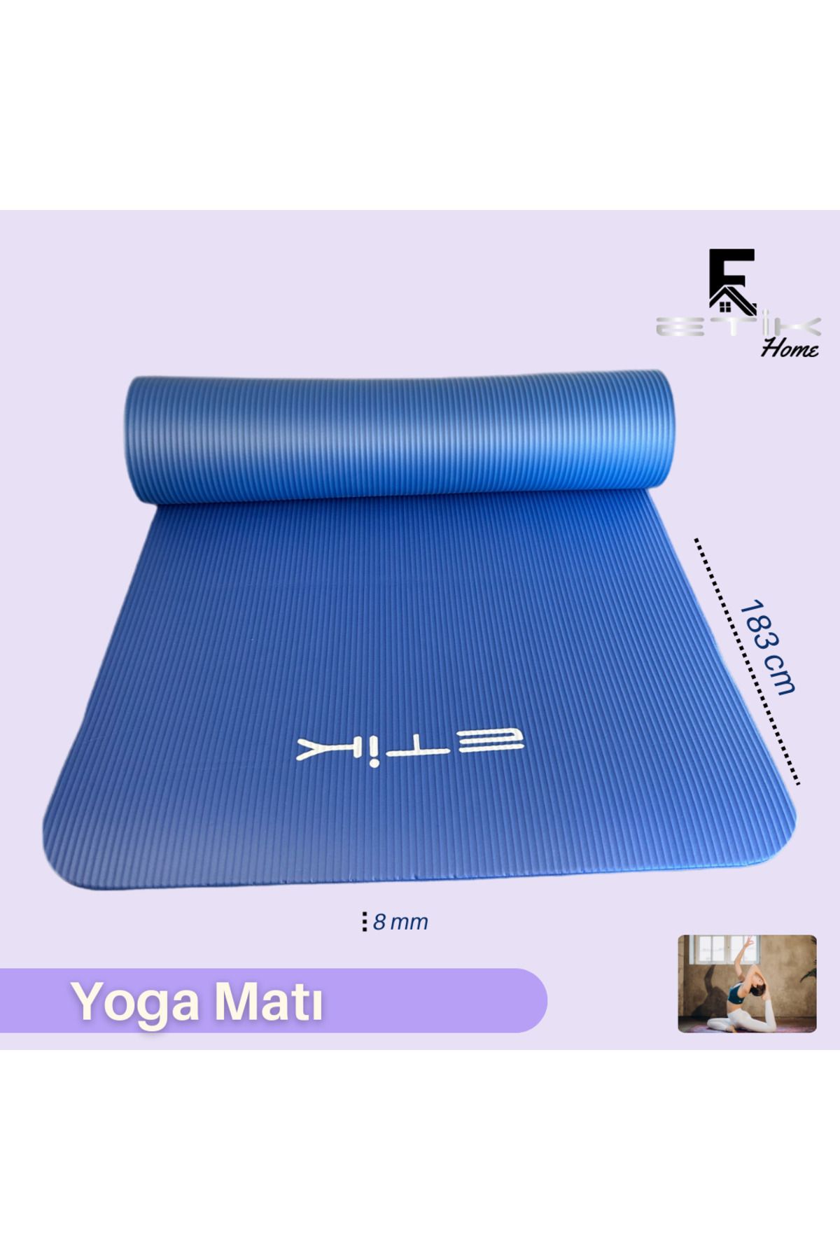 etikhome Yoga Matı 8 mm Taşıma Askılı Yoga Minderi ETK100000