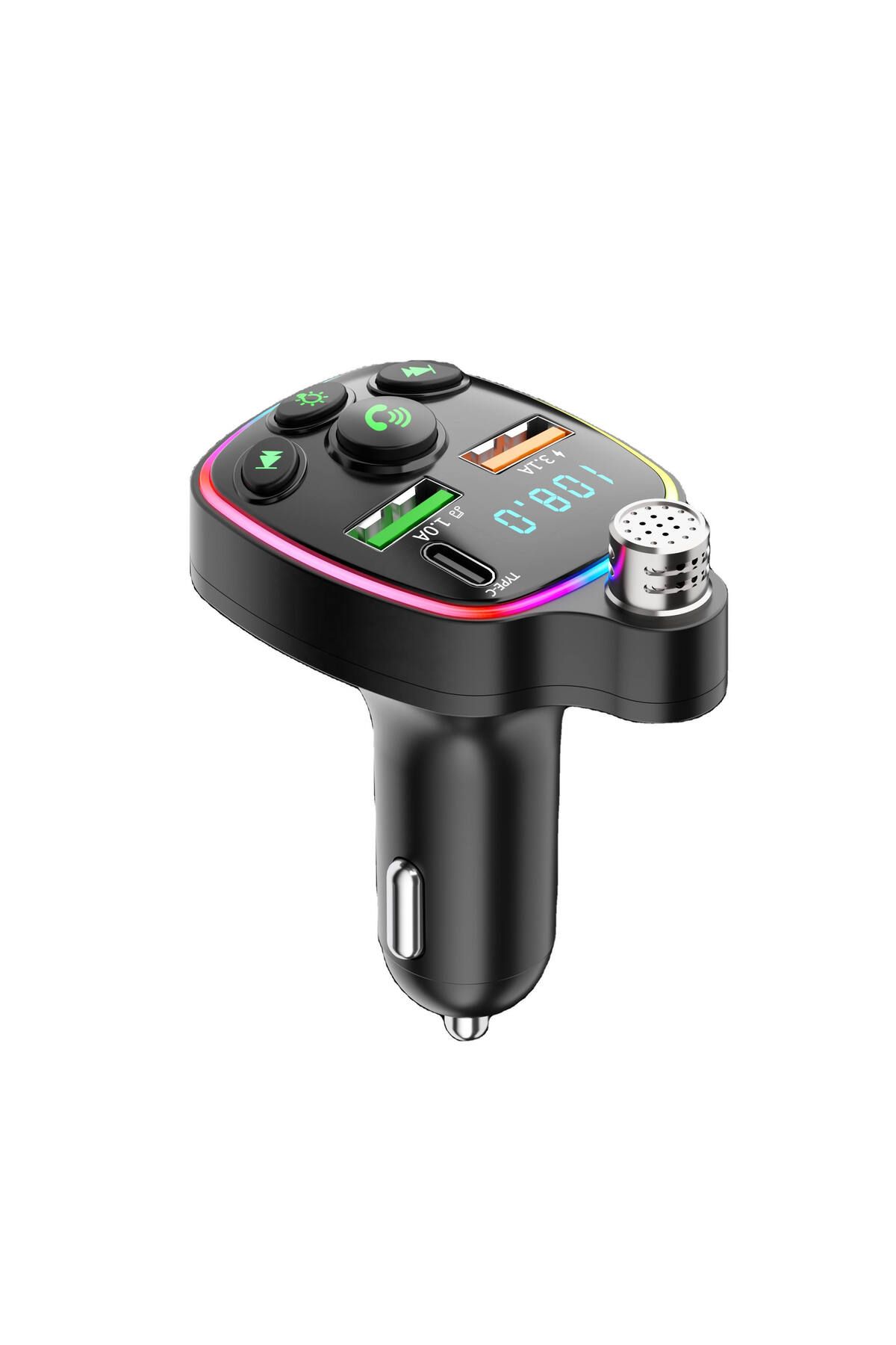 Deppo Trend Bluetooth Araç Kiti Araç Fm Transmitter USB Type-C MP3 SD Kart Flash Için Uygun PD Çakmaklık Girişli