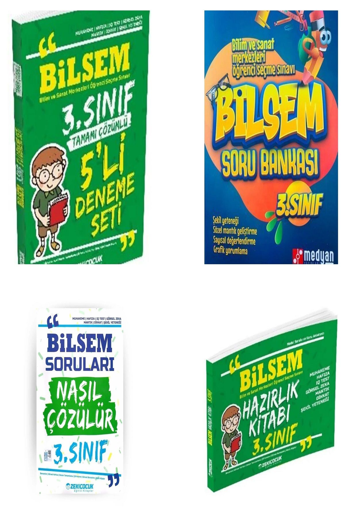 Zeki Çocuk Yayınları 3. Sınıf Bilsem Hazırlık Seti 9786059097307 VE soru Bankası
