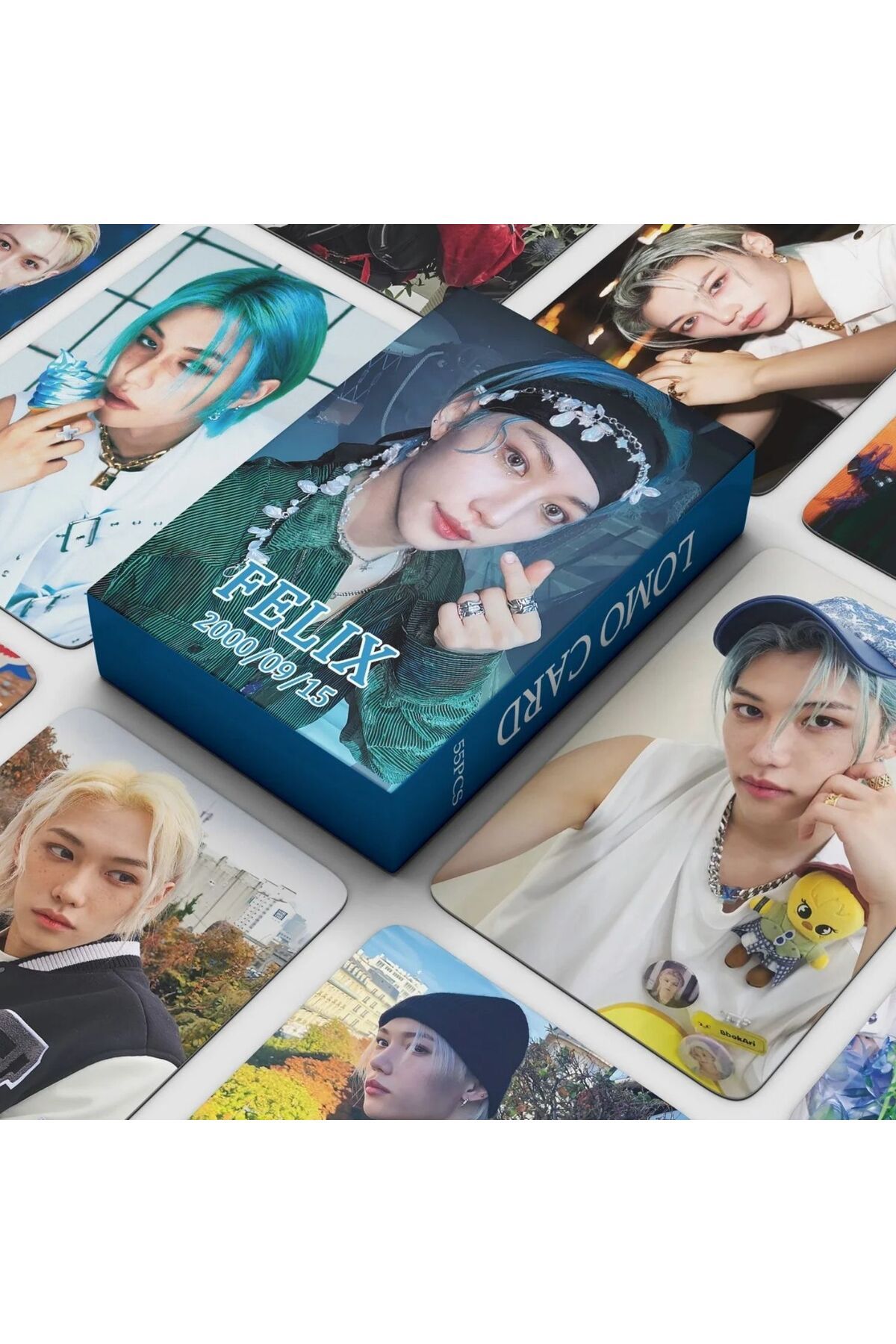 Kpop Dünyasi STRAY KIDS '' Felix '' Çift Yön Baskılı Lomo Card Seti