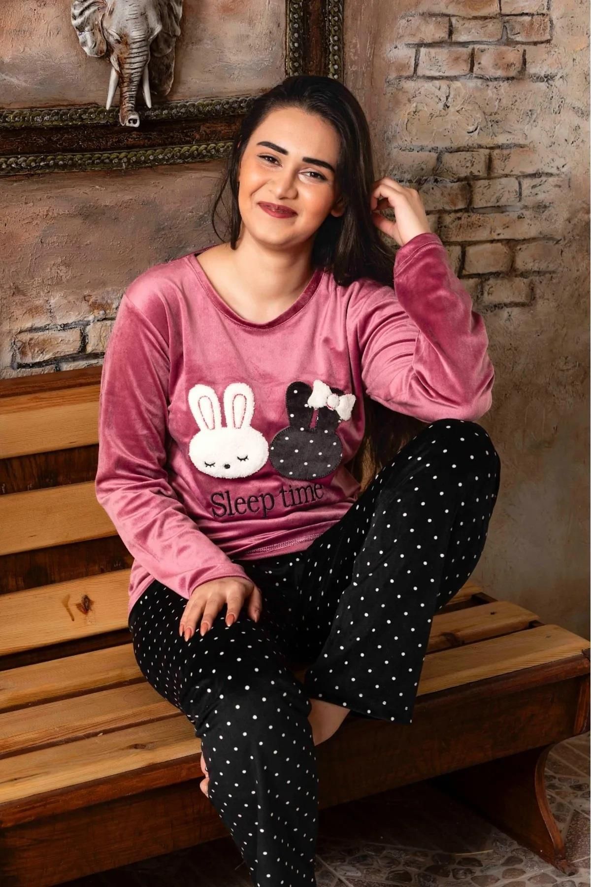 Sude Kadın Kışlık Kadife Pijama Takımı K200/834 - 1 Adet