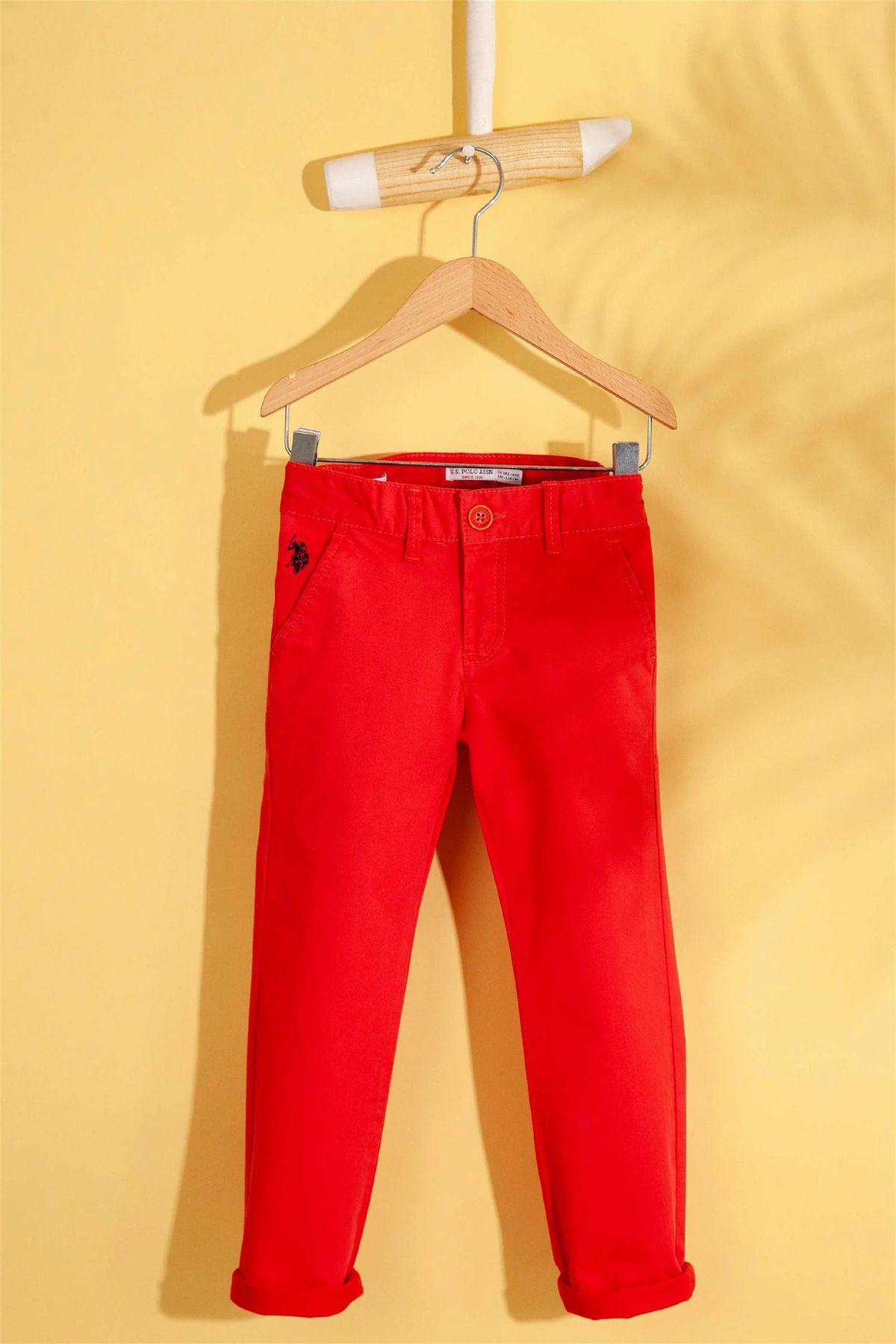 U.S. Polo Assn. Erkek Çocuk Kırmızı Kanvas Pantolon