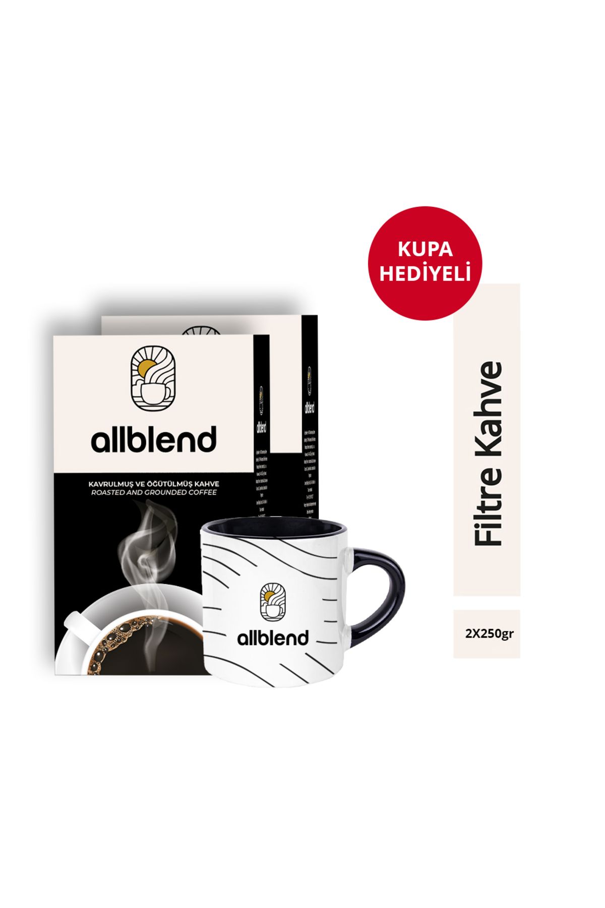 AllBlend Filtre Kahve 250 gr. x 2 Adet (kupa hediyeli)